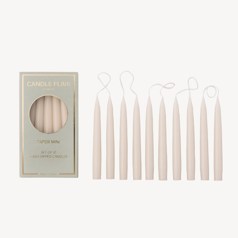 Box of 10 Candles - Taper Mini - Nude