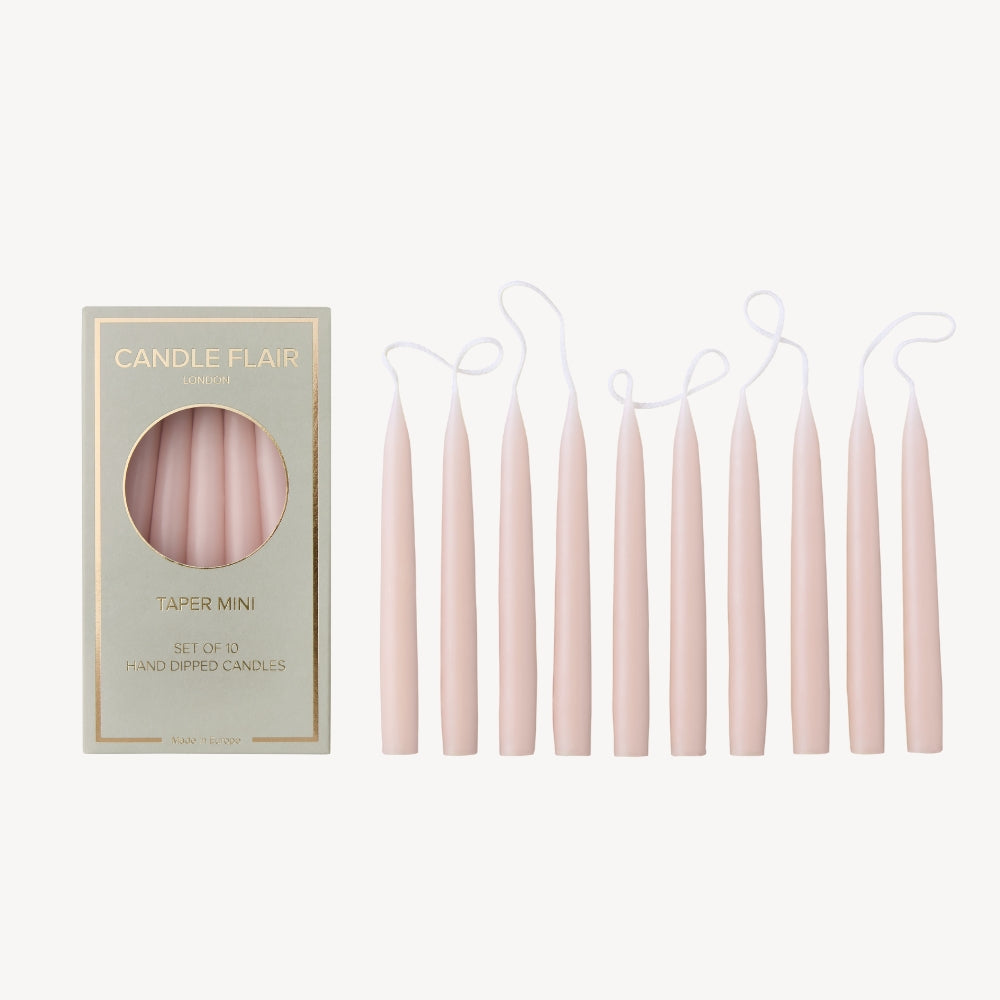 Box of 10 Candles - Taper Mini - Powder Pink