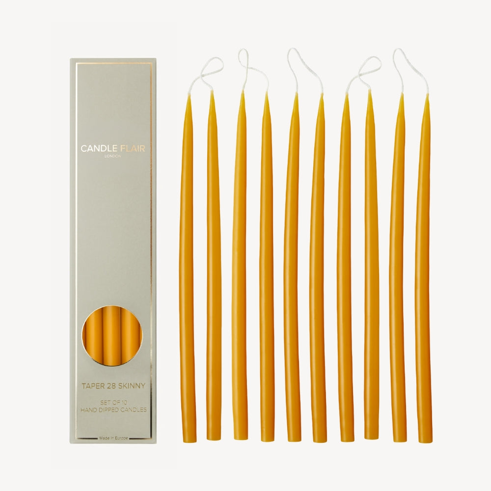 Box of 10 Candles - Taper 28 Skinny - Honey