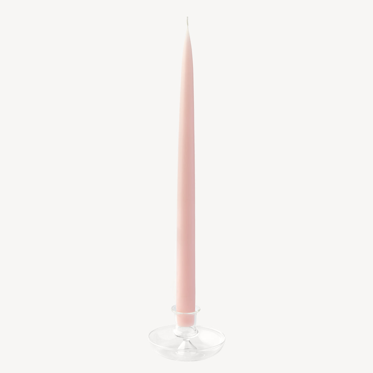 Candle Flair wide clear glass taper candle holder