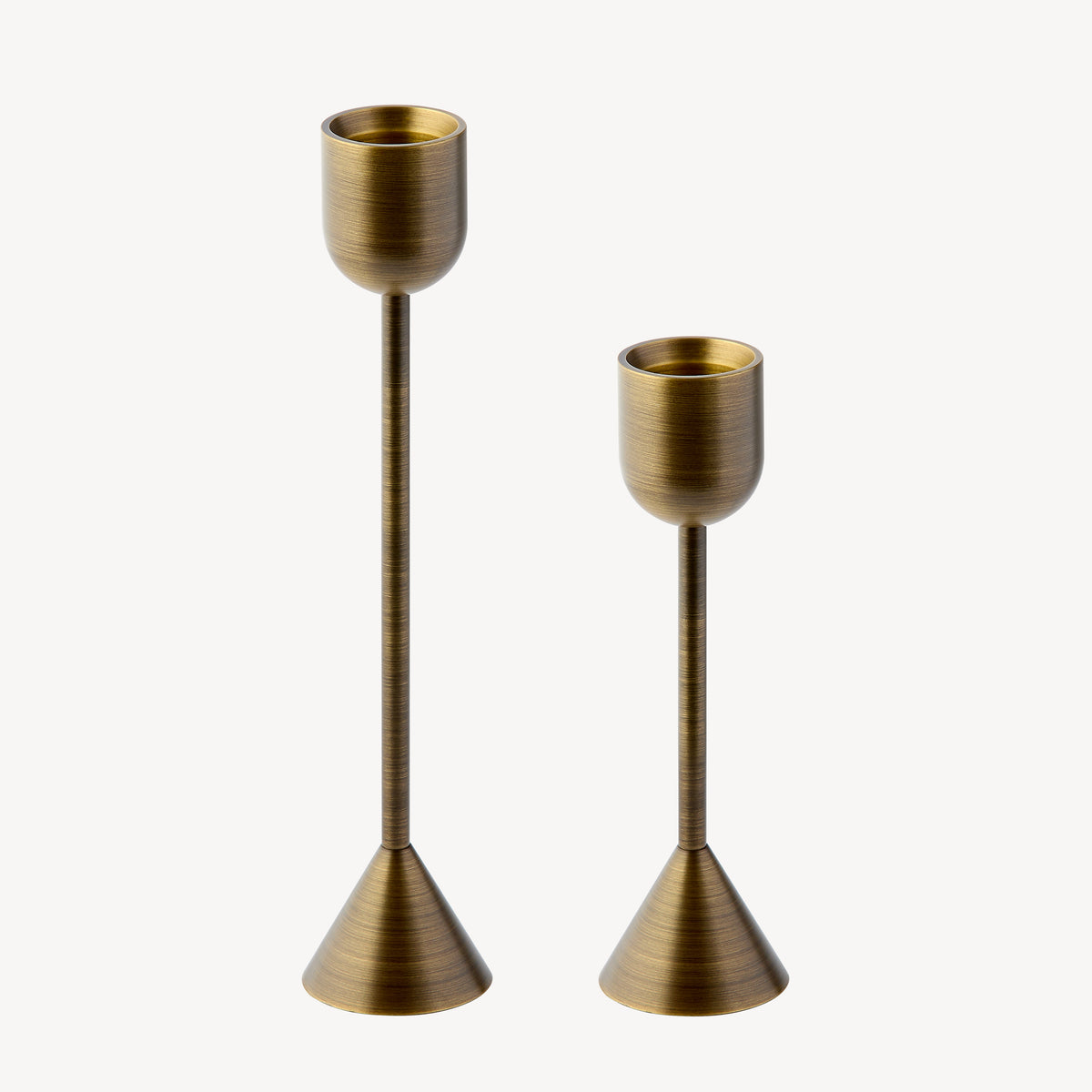Small Reversible Totem Dinner Candlestick - Antique Brass