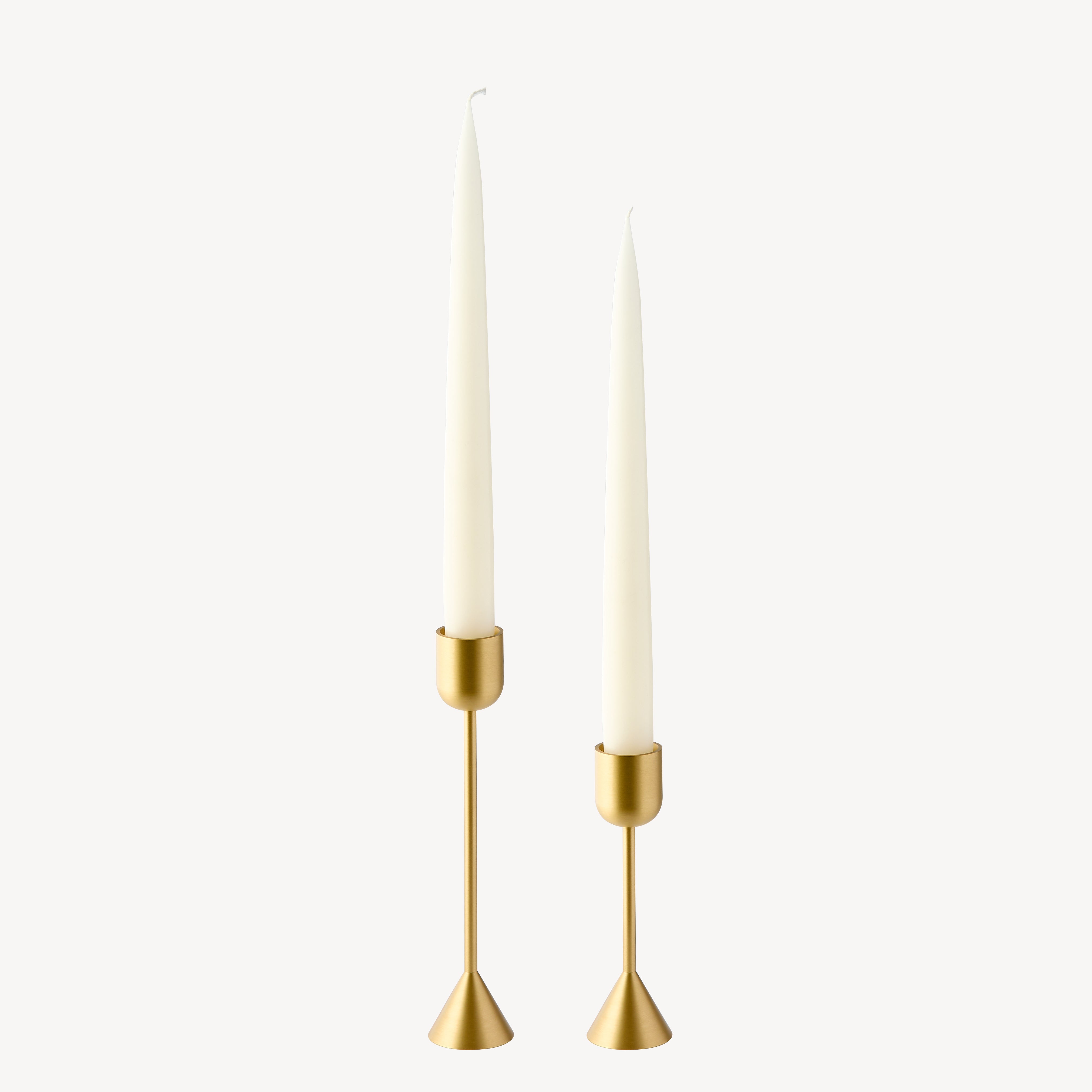 Small Reversible Totem Candlestick - Satin Brass