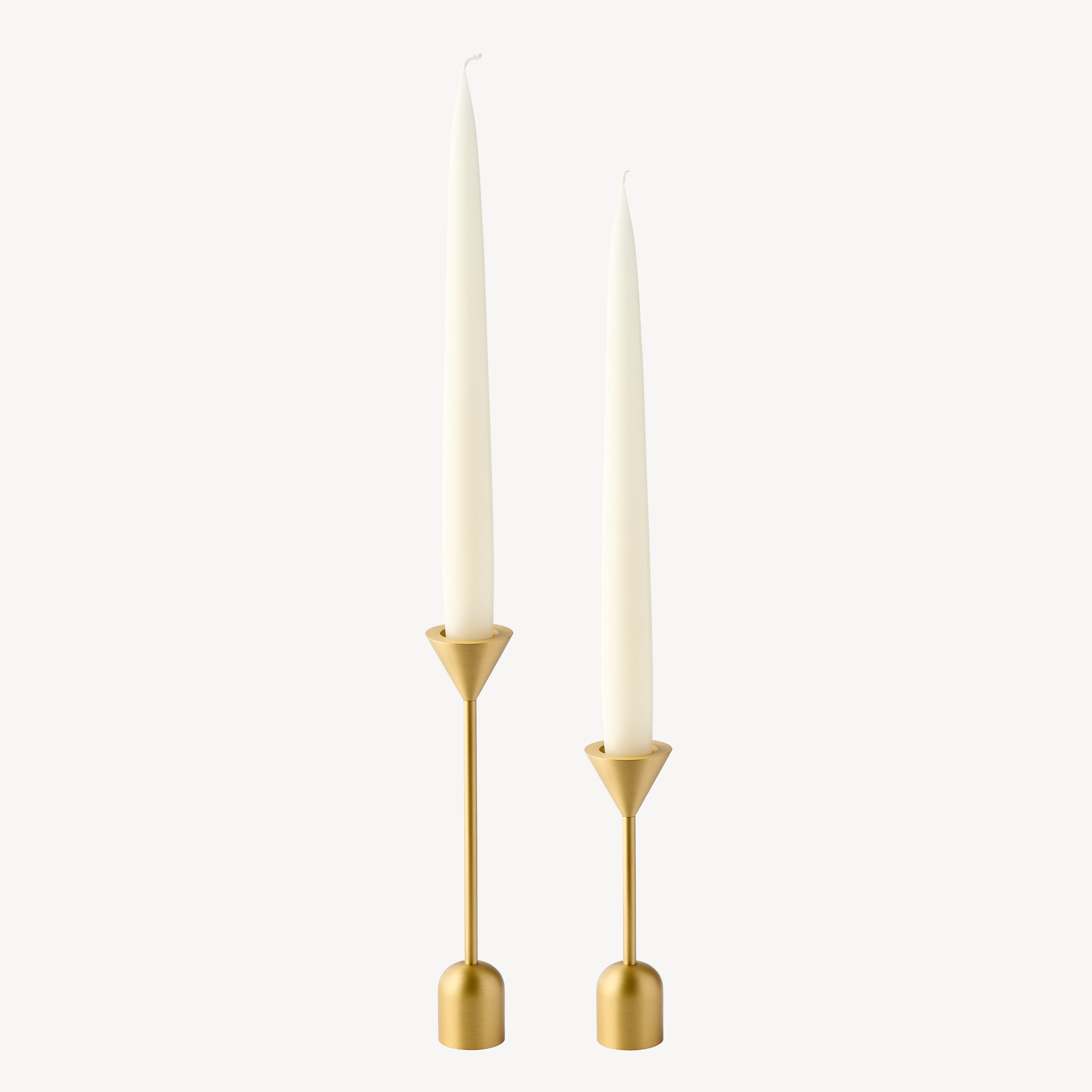 Small Reversible Totem Candlestick - Satin Brass