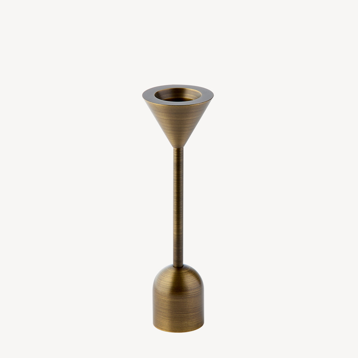 Small Reversible Totem Dinner Candlestick - Antique Brass
