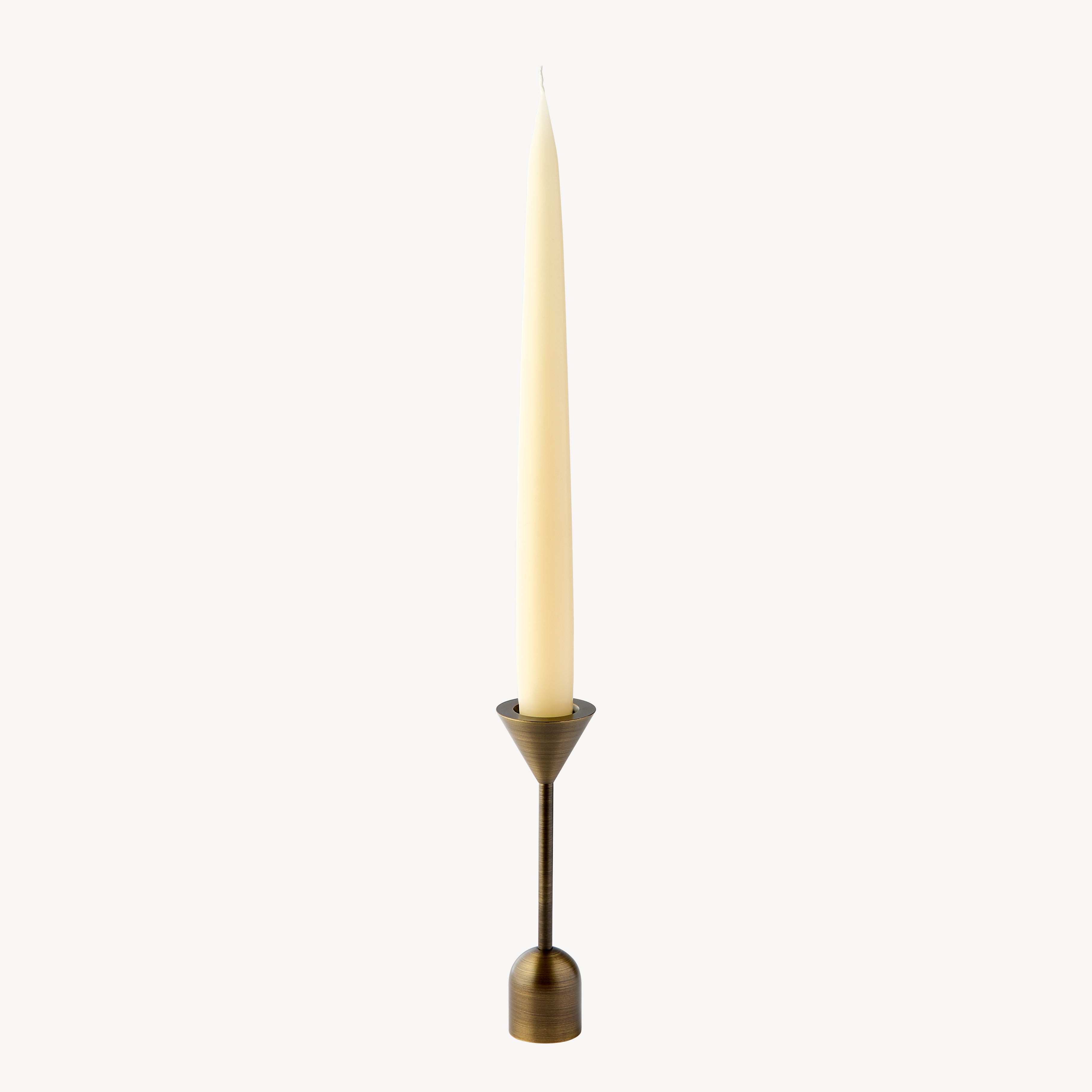 Small Reversible Totem Dinner Candlestick - Antique Brass