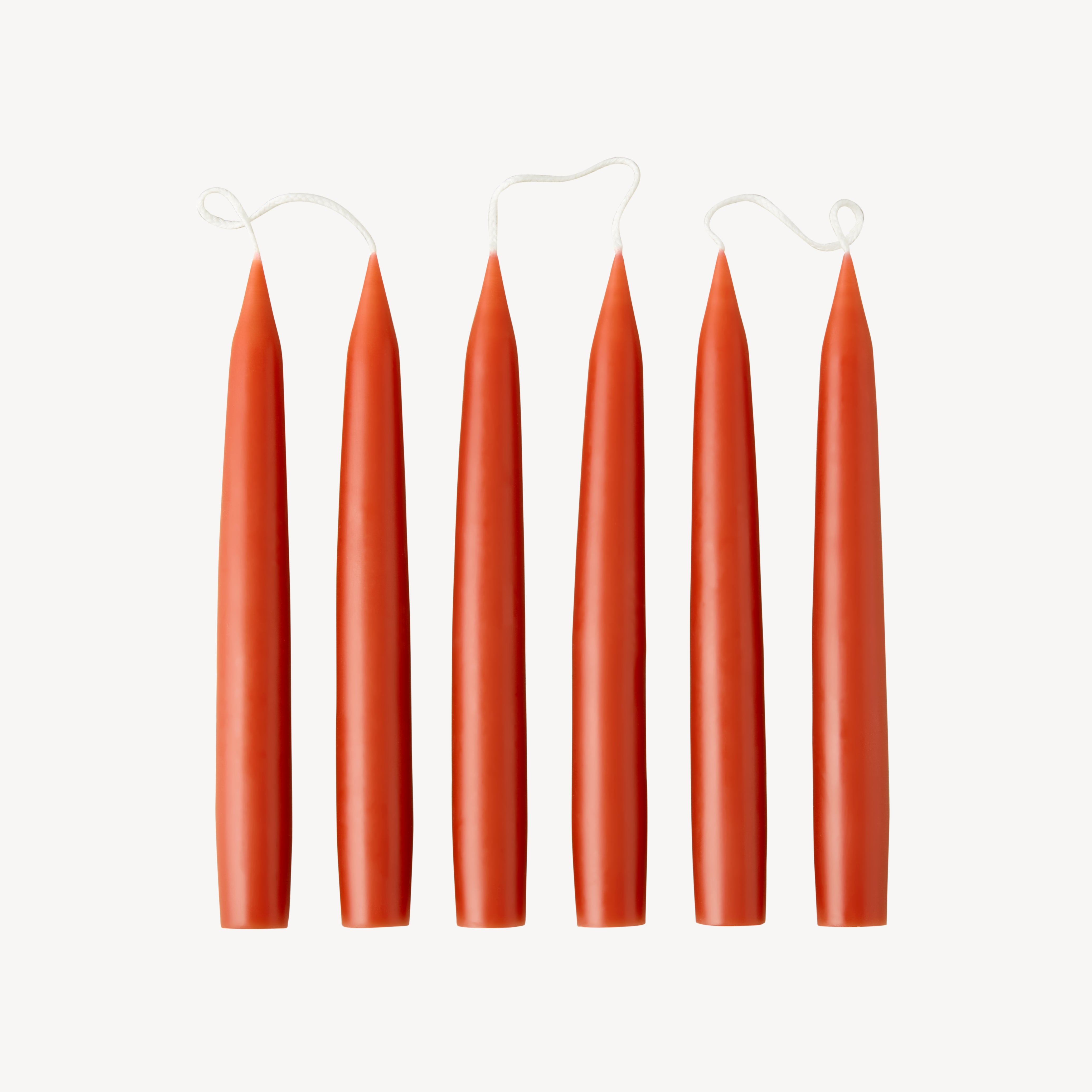 Box of 6 Candles - Taper 20 - Burnt Orange