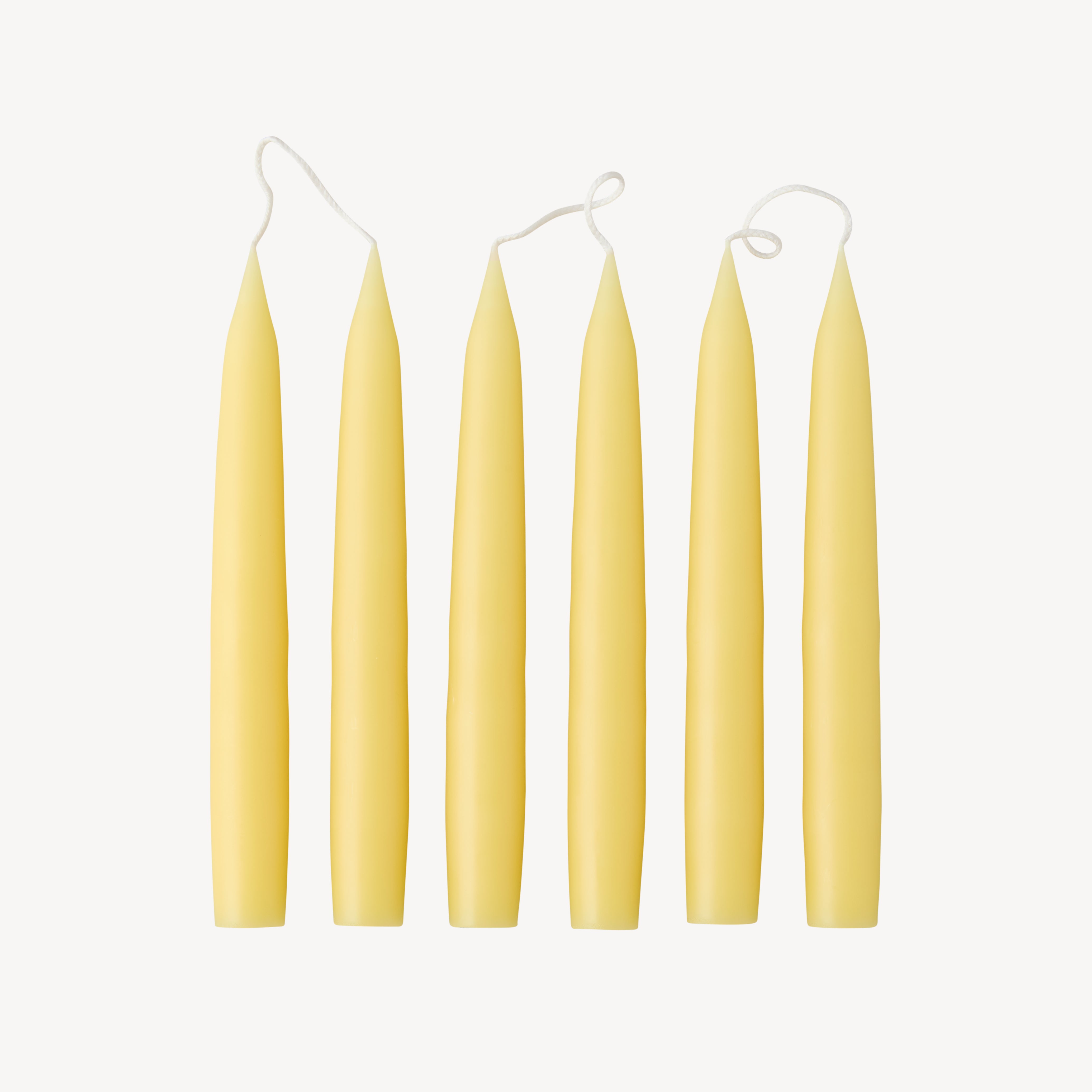 Box of 6 Candles - Taper 20 - Butter Yellow