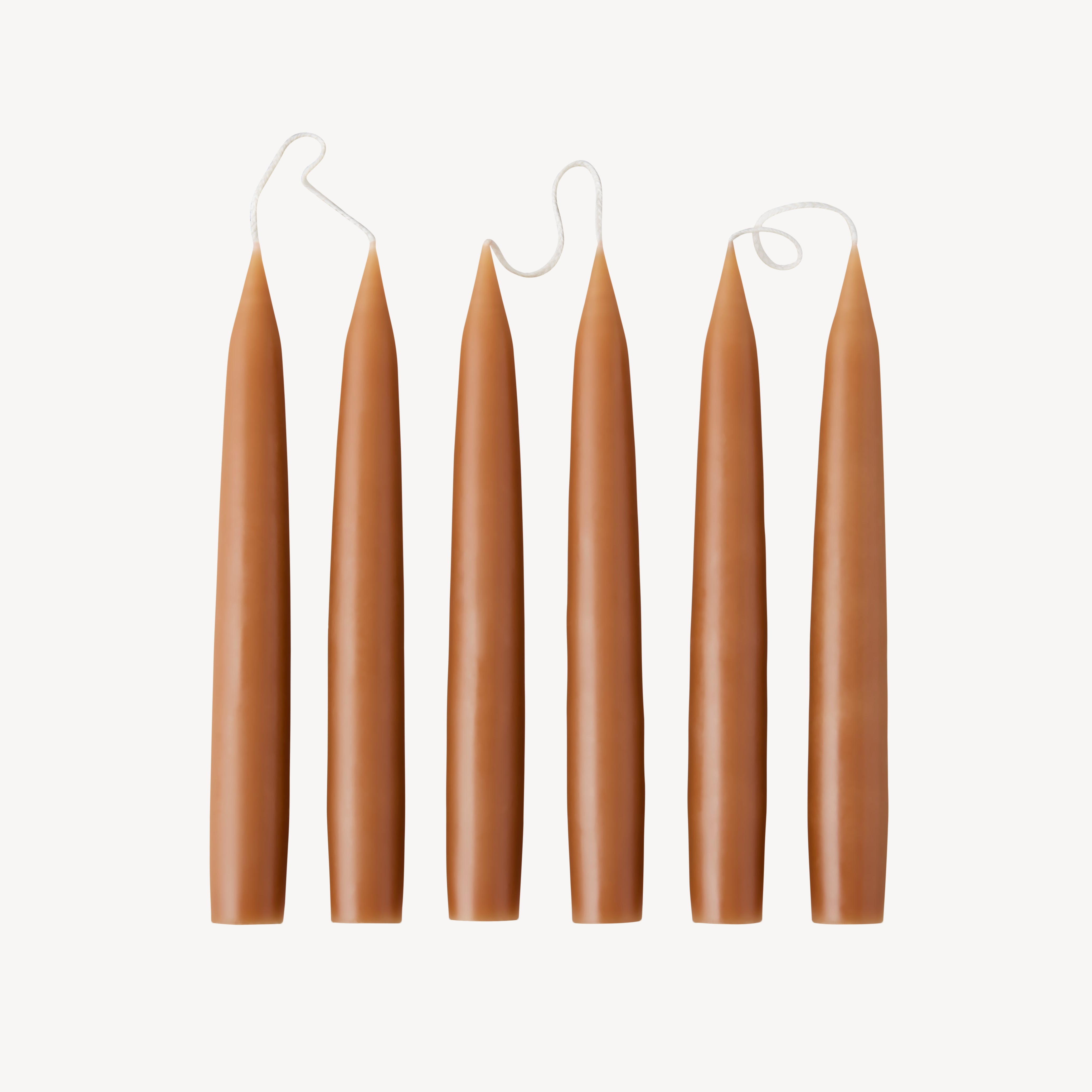 Box of 6 Candles - Taper 20 - Caramel