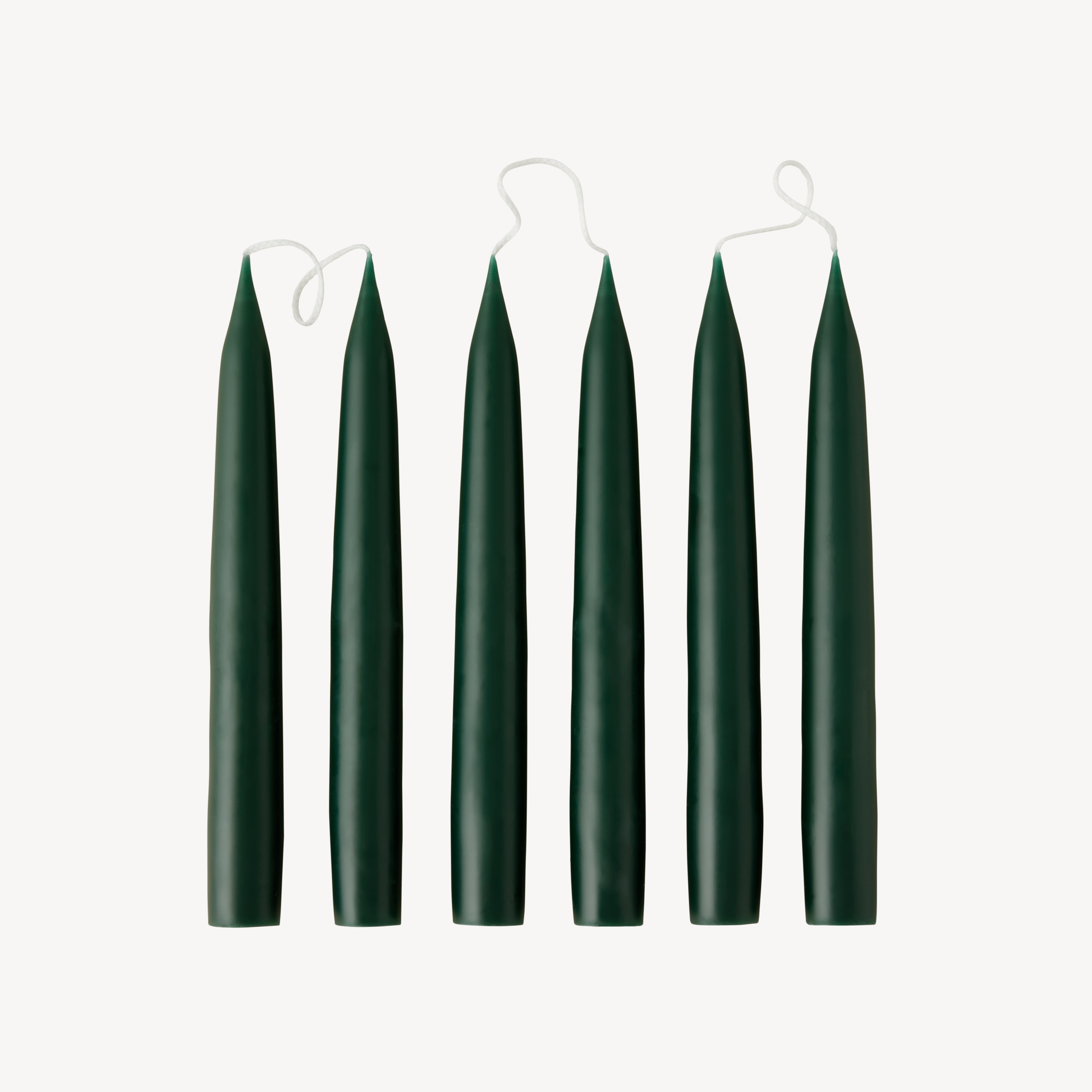Box of 6 Candles - Taper 20 - Forest Green