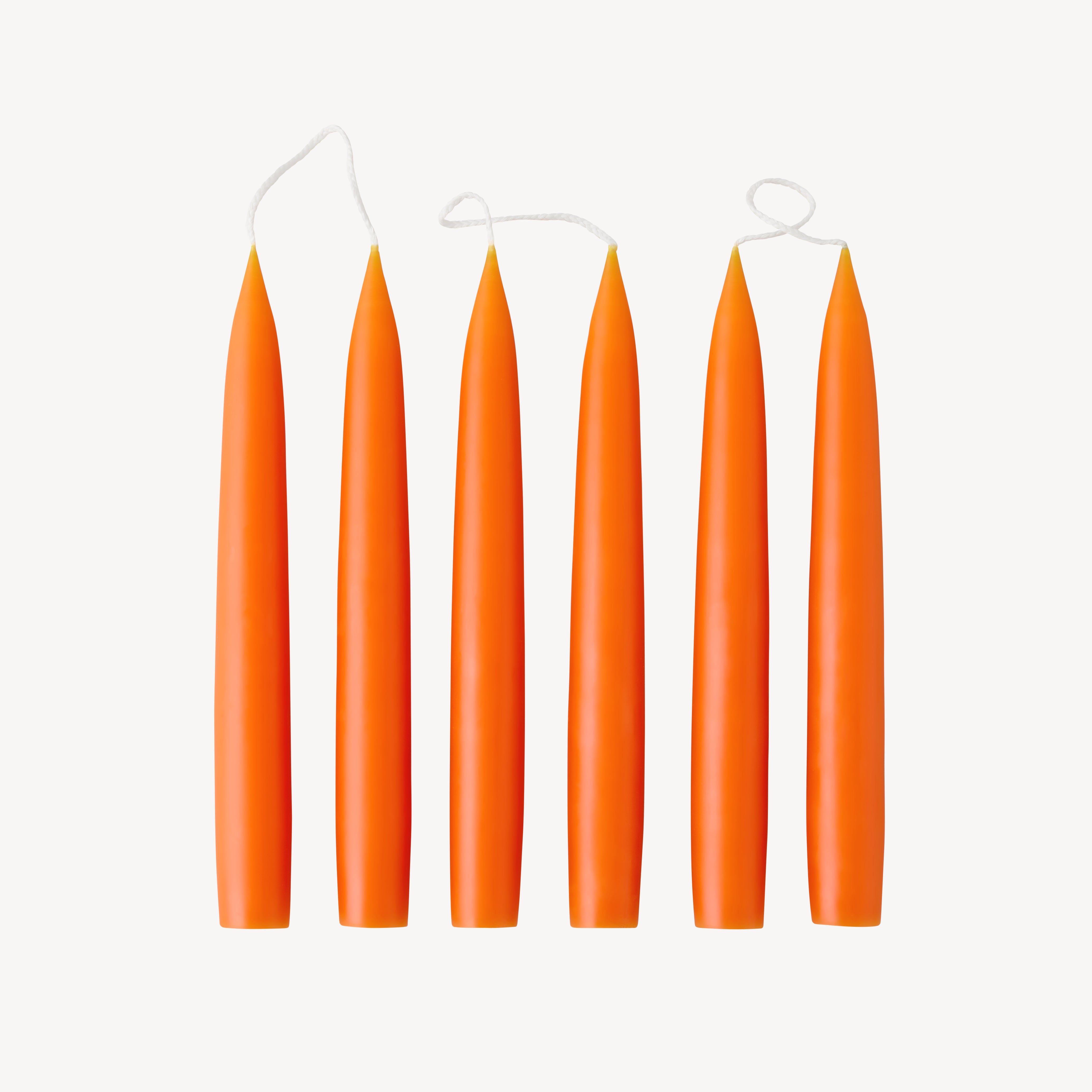 Box of 6 Candles - Taper 20 - Pumpkin Orange