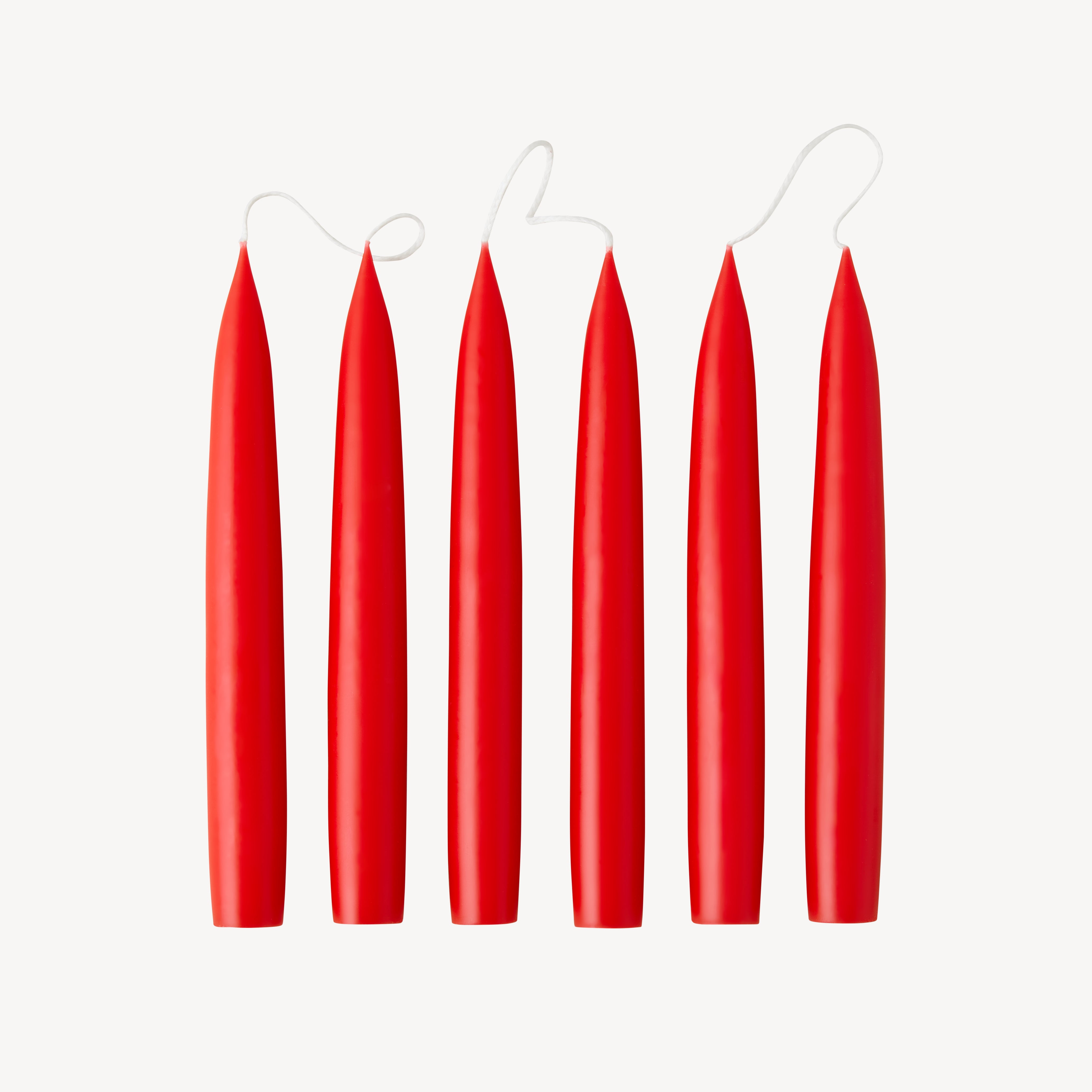 Box of 6 Candles - Taper 20 - Ruby Red