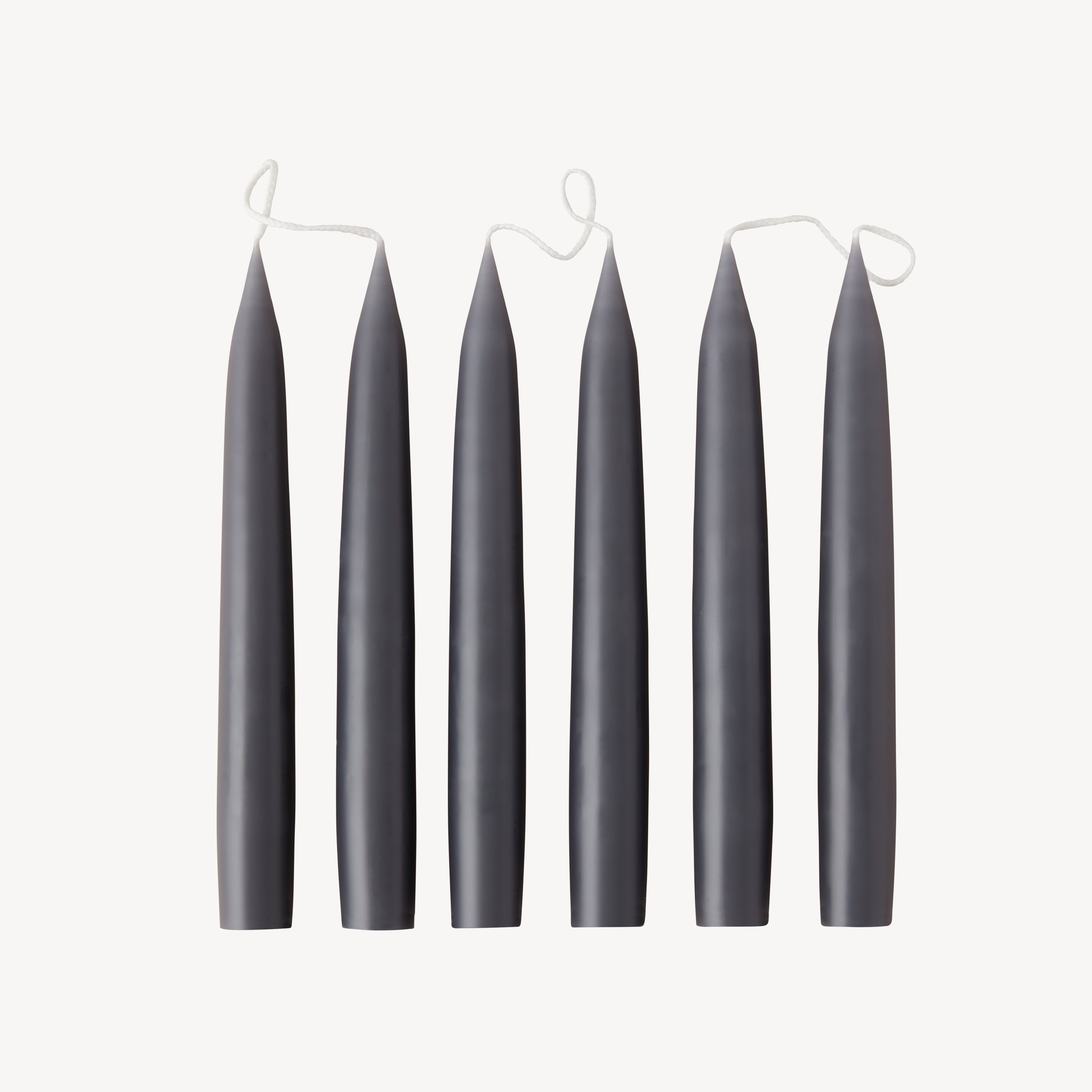 Box of 6 Candles - Taper 20 - Slate Grey