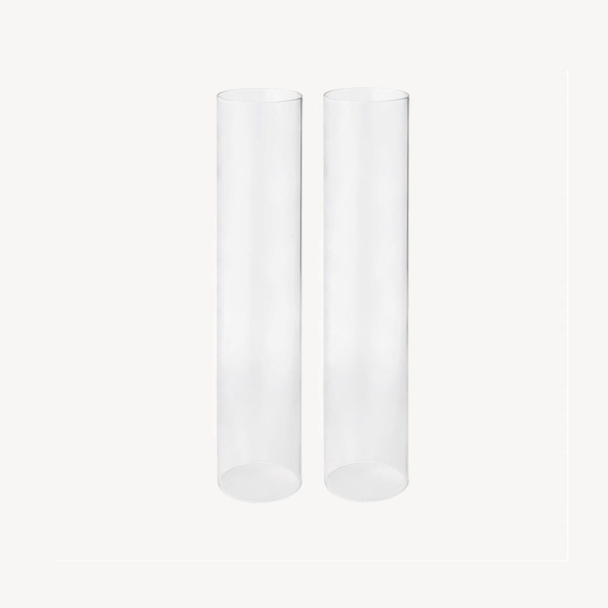 NEW! Set of 2 - Large Smooth Glass Candle Hurricane Covers  - H48cm