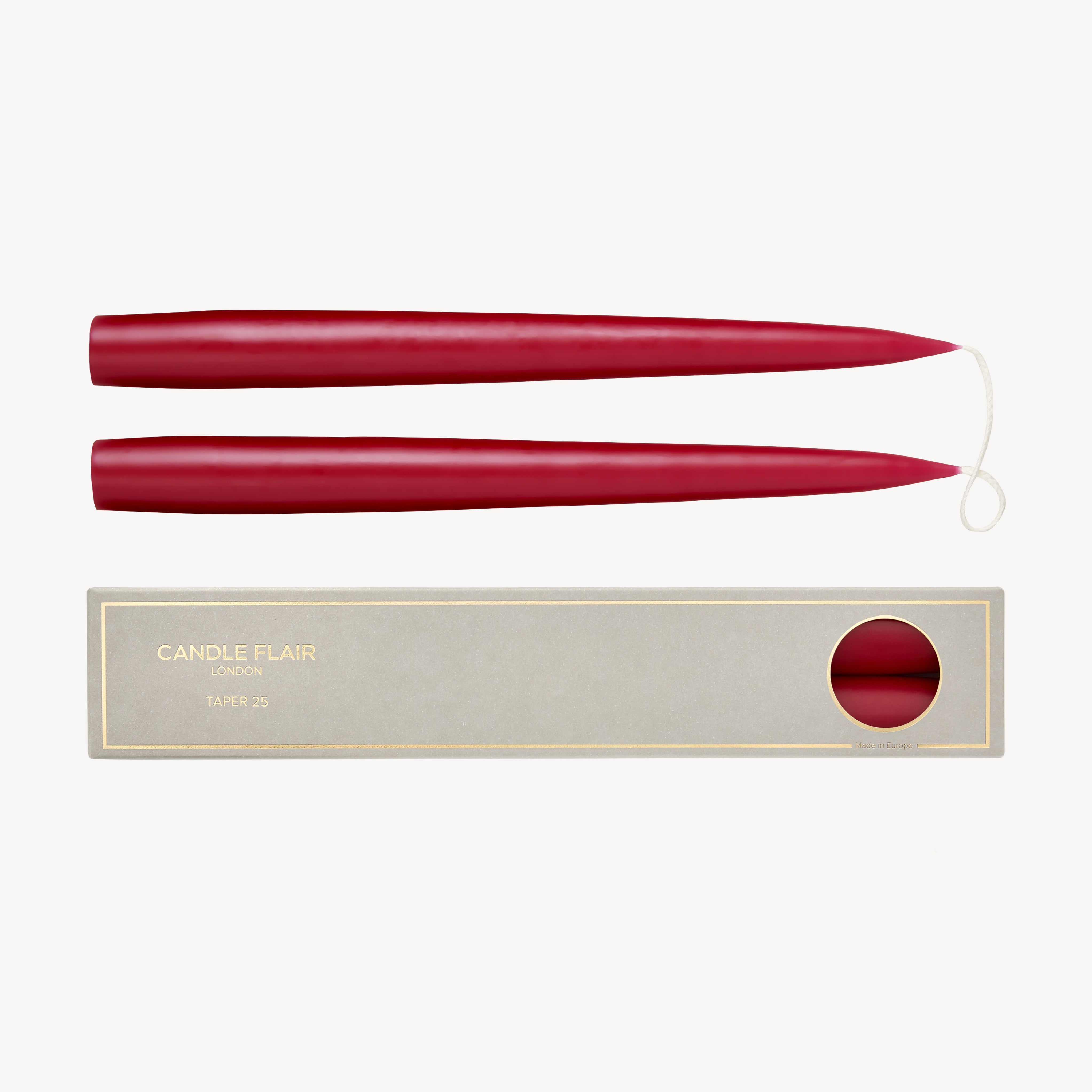 Taper Candle Gift Pair - Burgundy Red