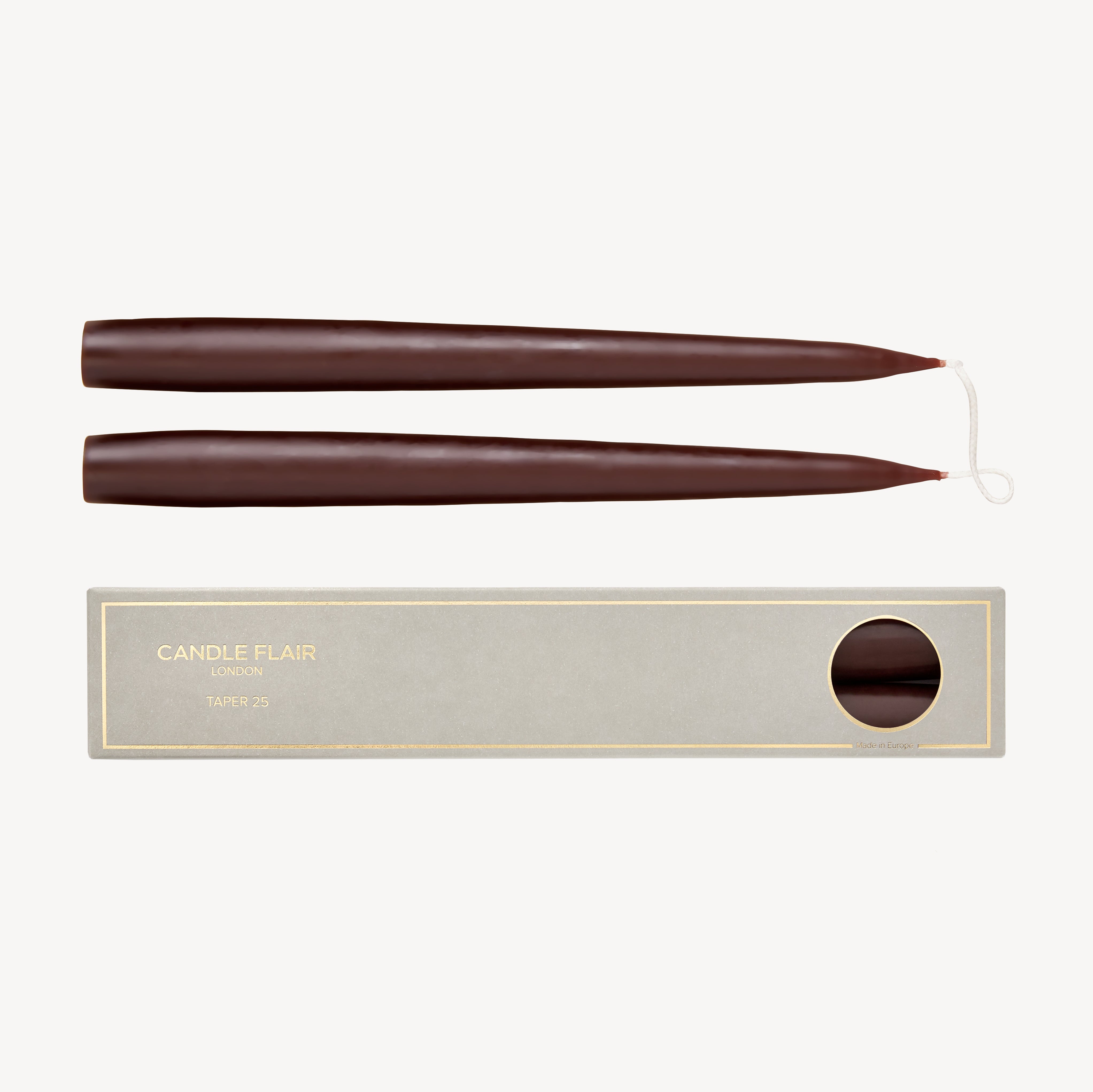 Taper Candle Gift Pair - Espresso Brown