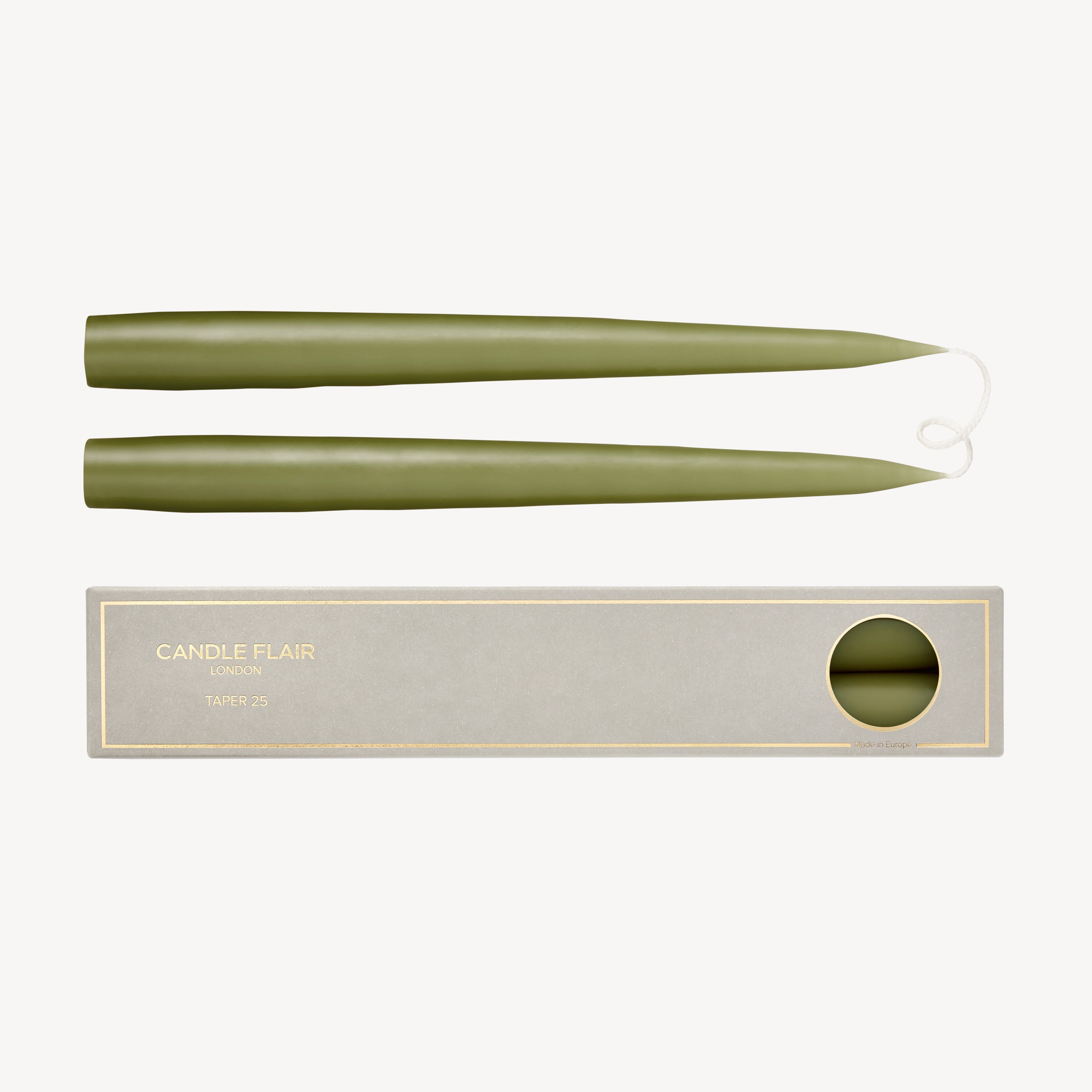 Taper Candle Gift Pair - Olive Green