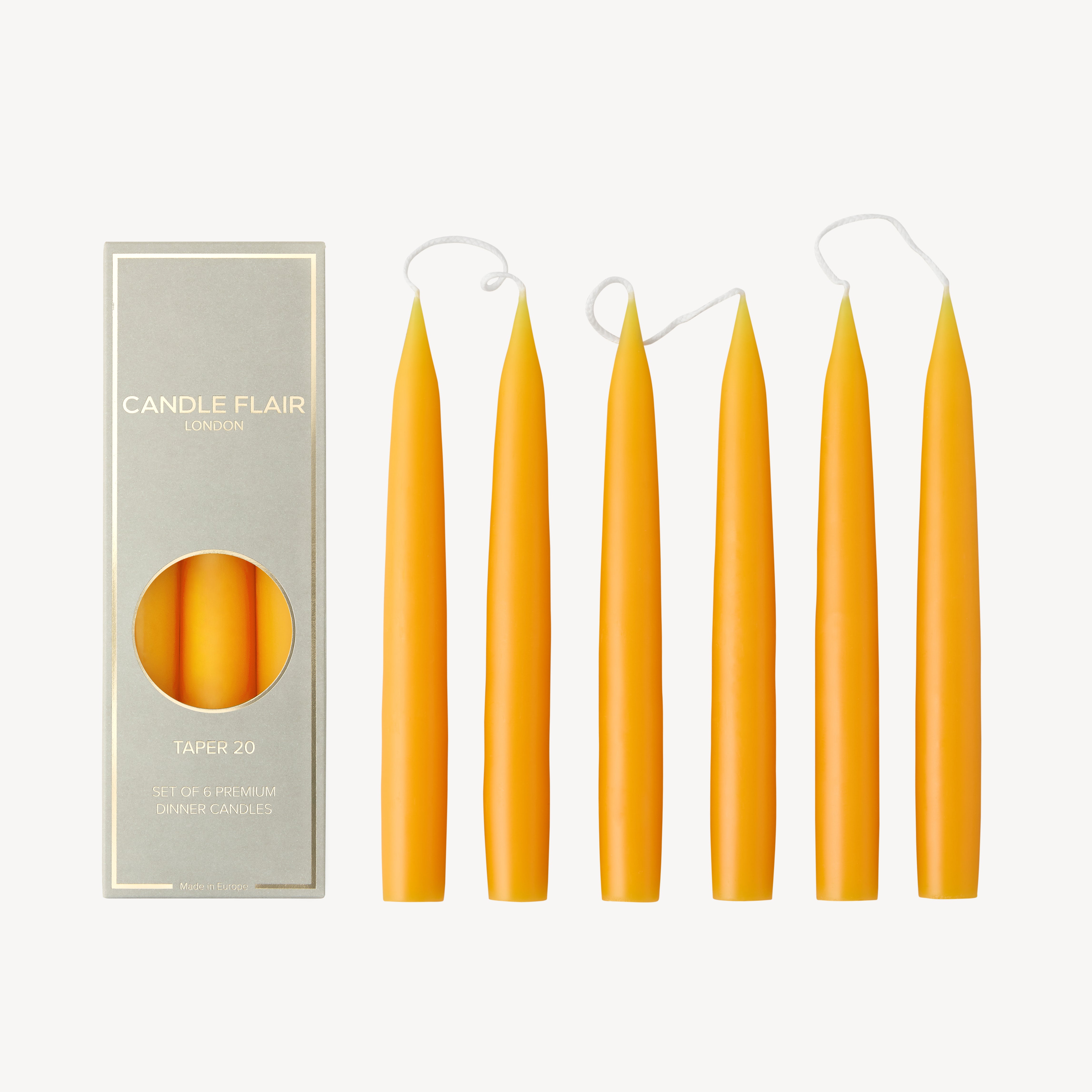 Box of 6 Candles - Taper 20 - Butterscotch