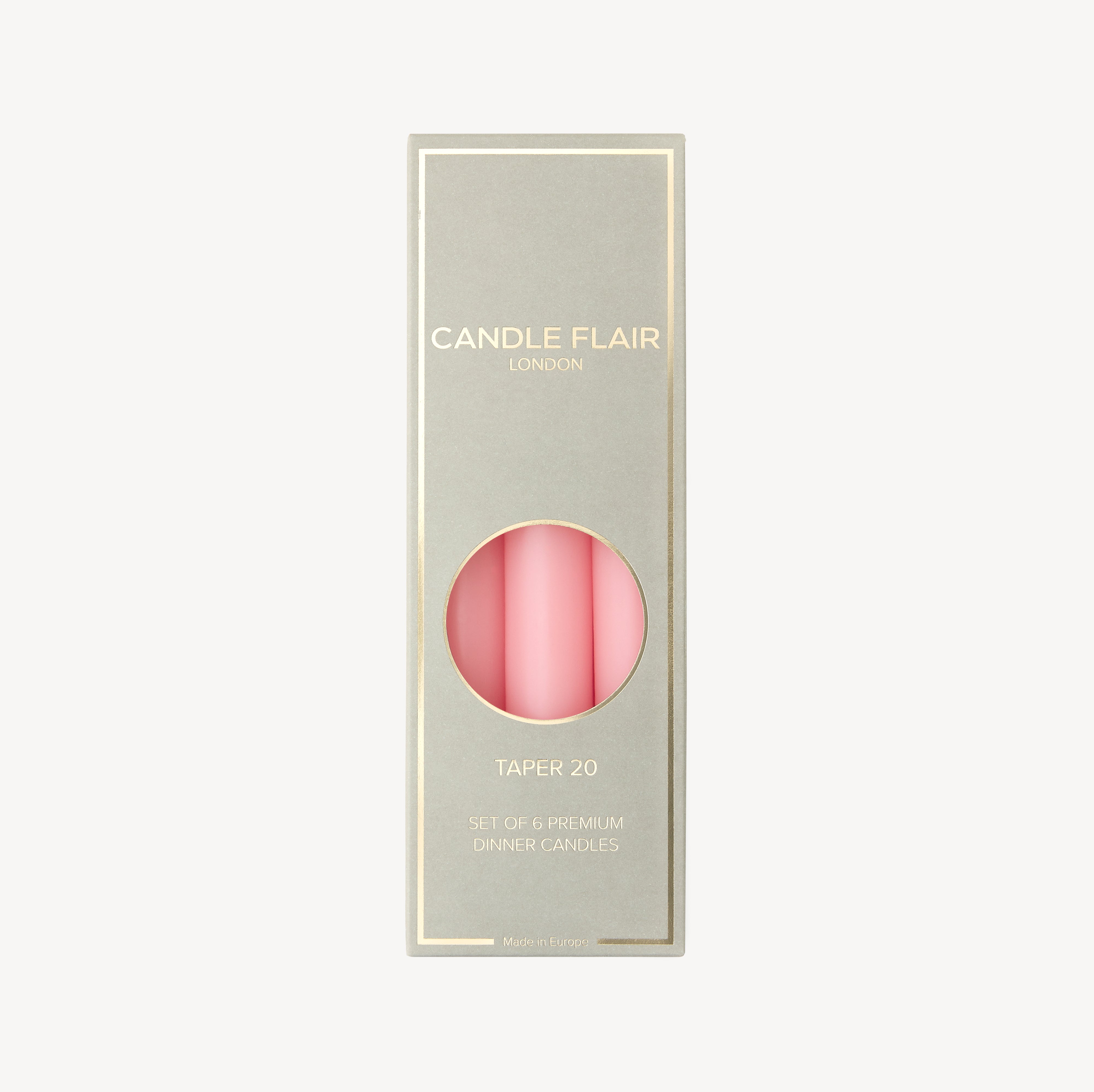 Box of 6 Candles - Taper 20 - Candy Pink