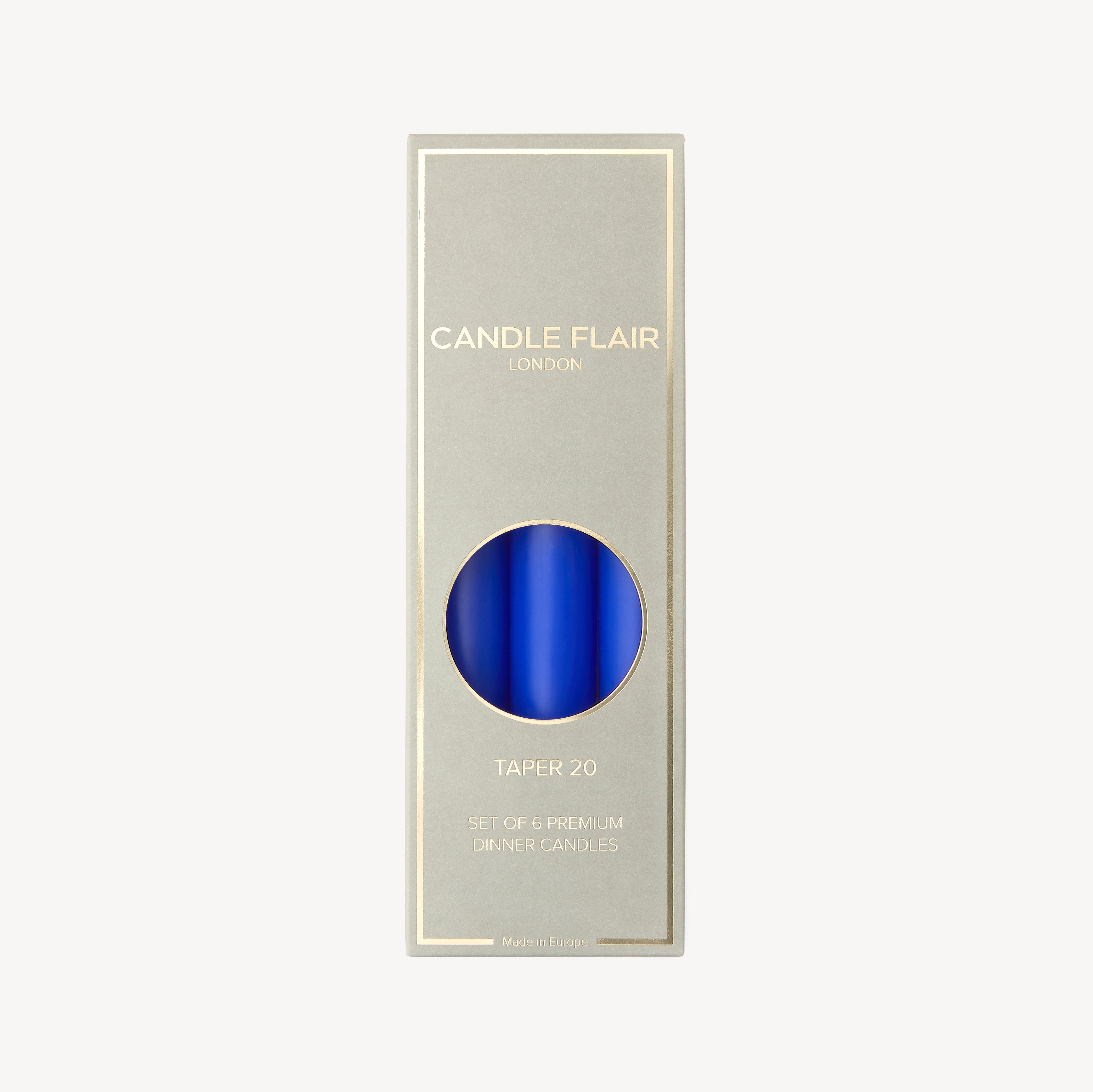 Box of 6 Candles - Taper 20 - Cobalt Blue