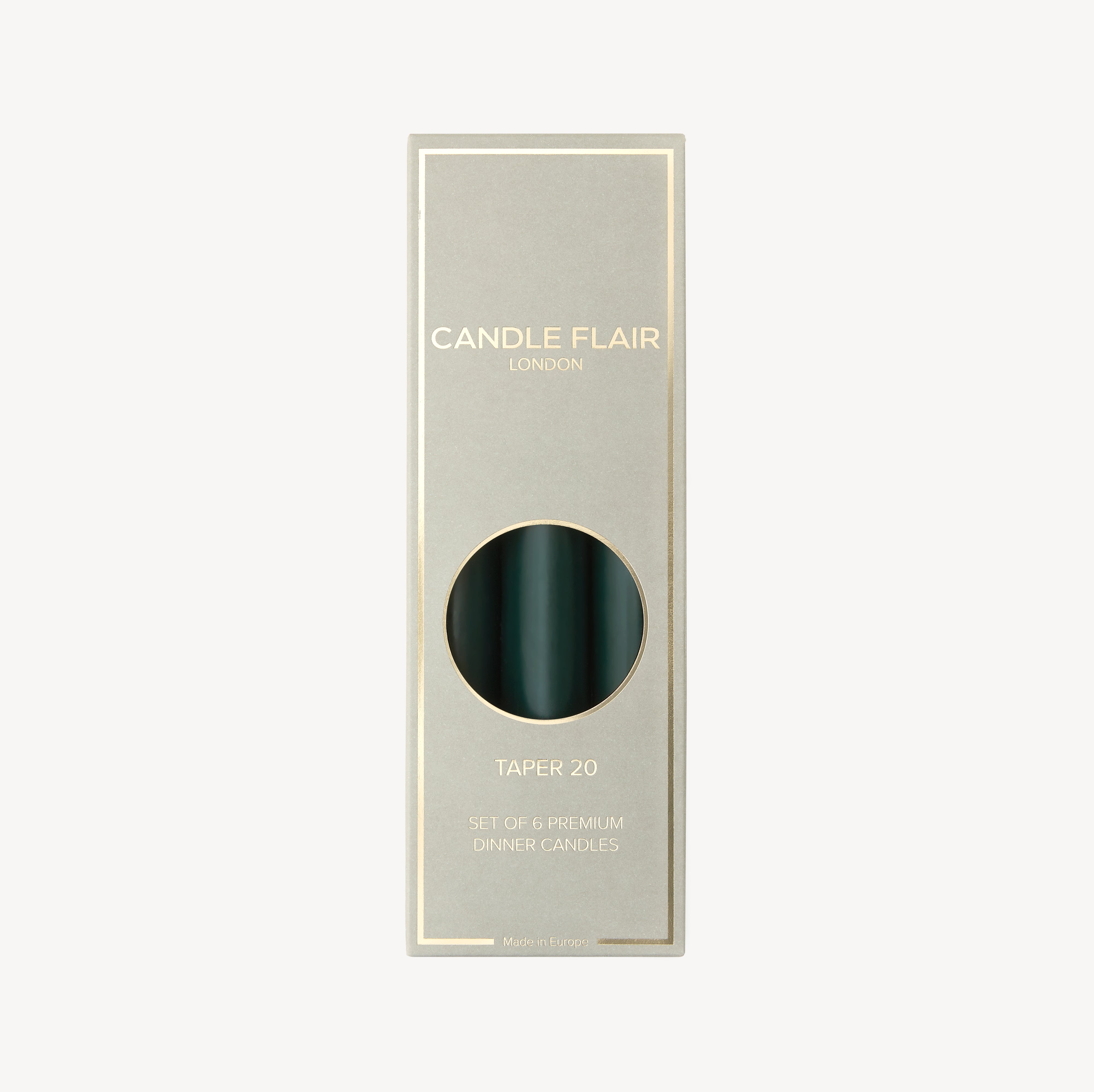 Box of 6 Candles - Taper 20 - Forest Green