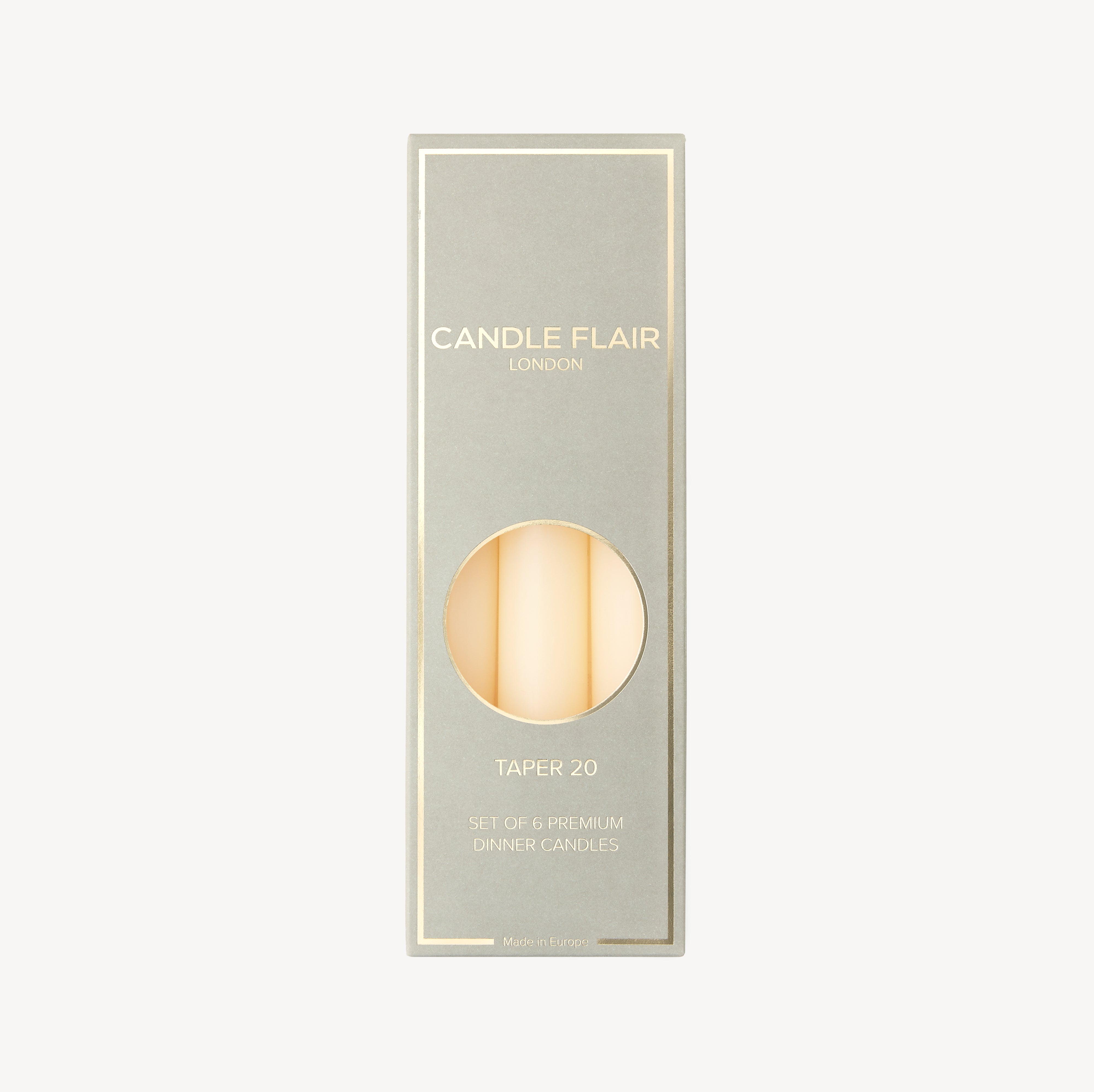 Box of 6 Candles - Taper 20 - Ivory