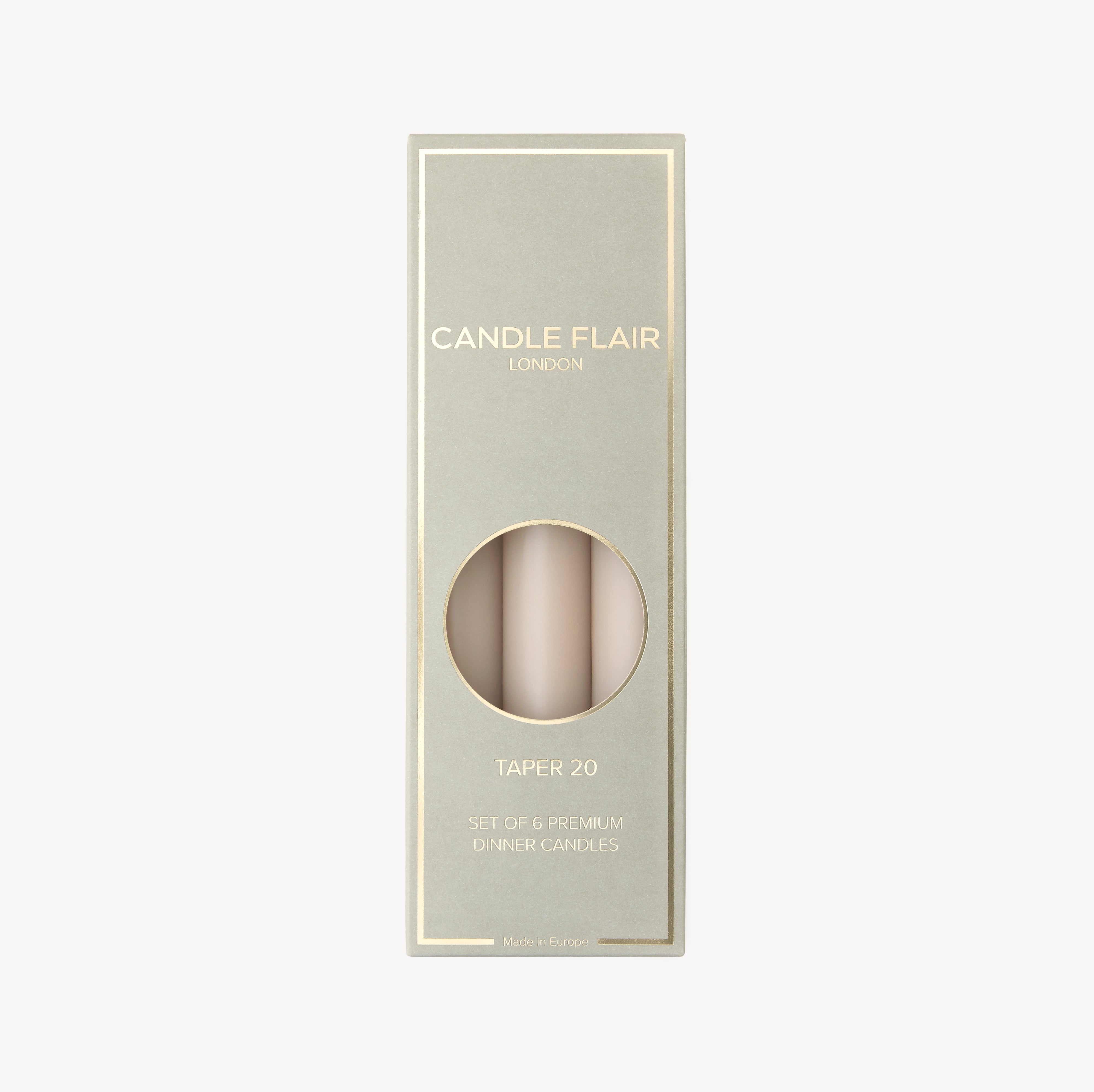 Box of 6 Candles - Taper 20 - Latte