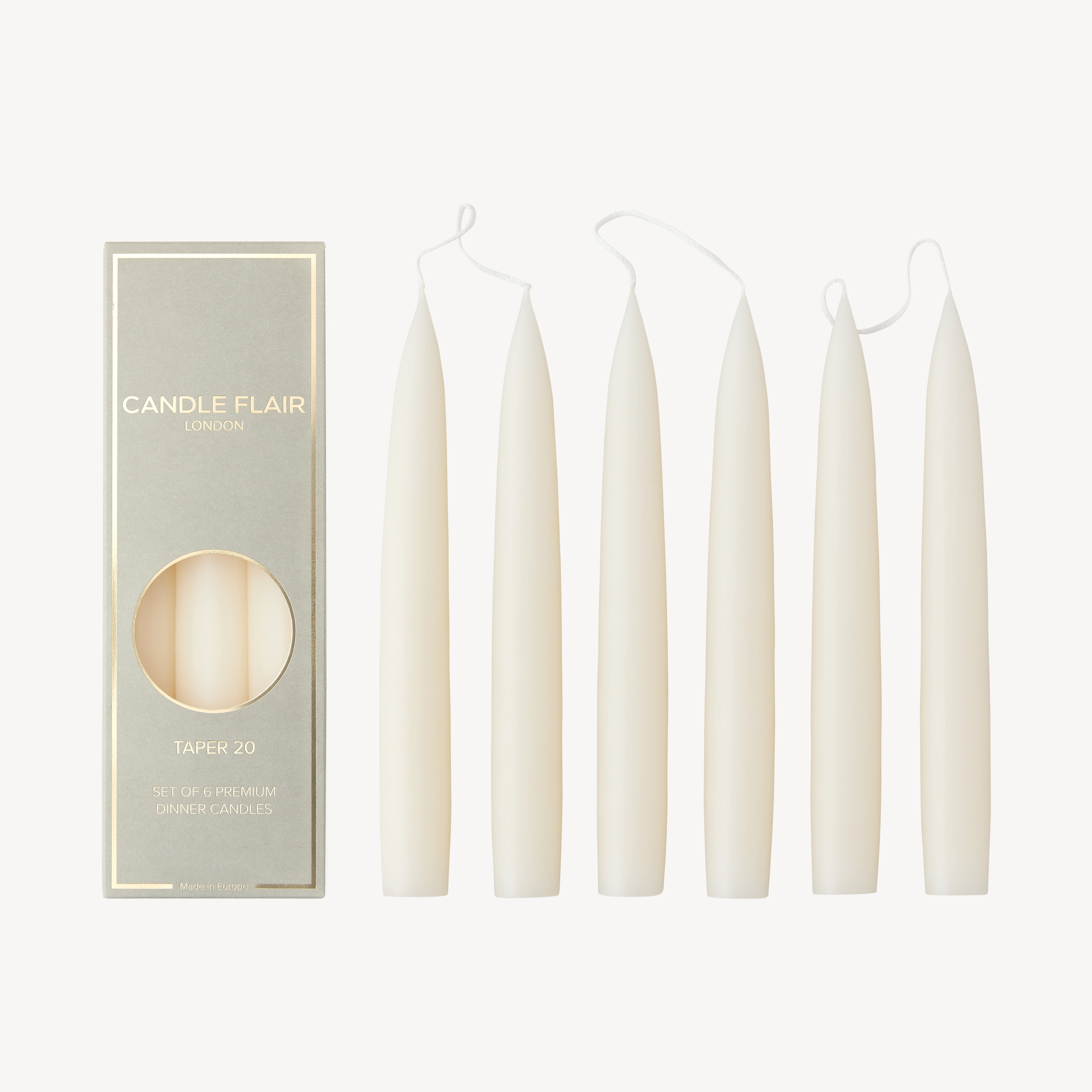 Box of 6 Candles - Taper 20 - Off White
