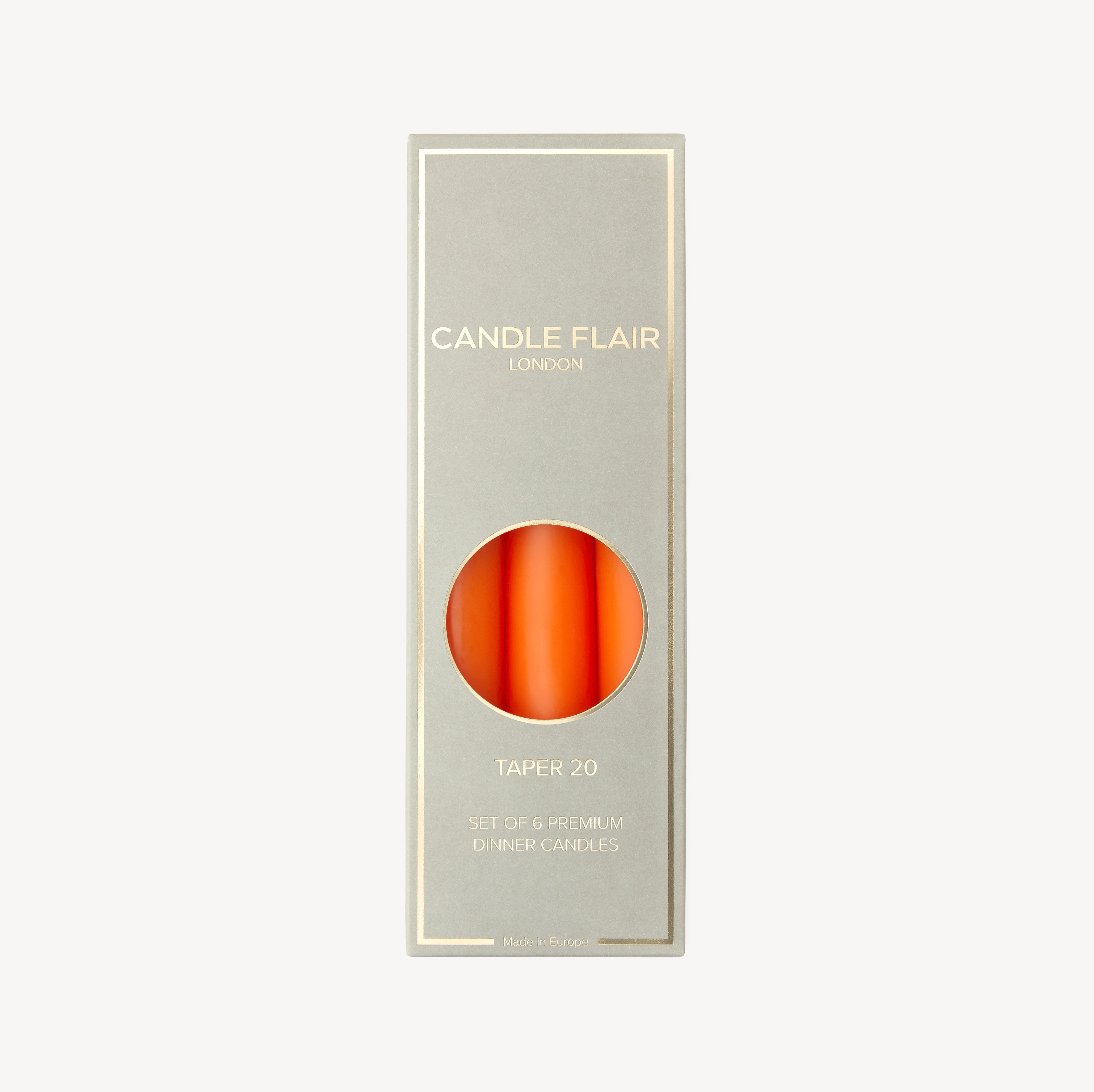 Box of 6 Candles - Taper 20 - Pumpkin Orange