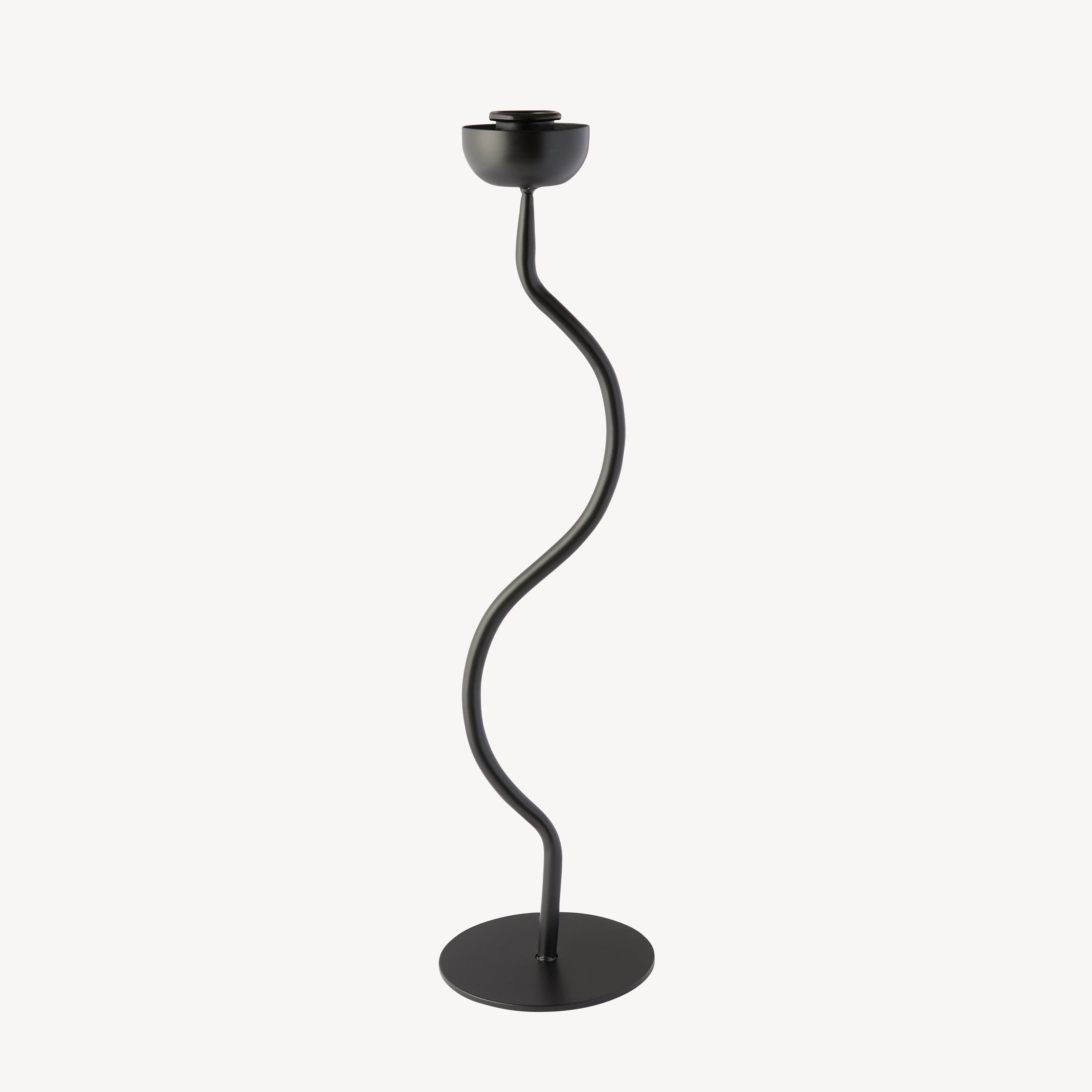 Tall Wiggle Candlestick - Black