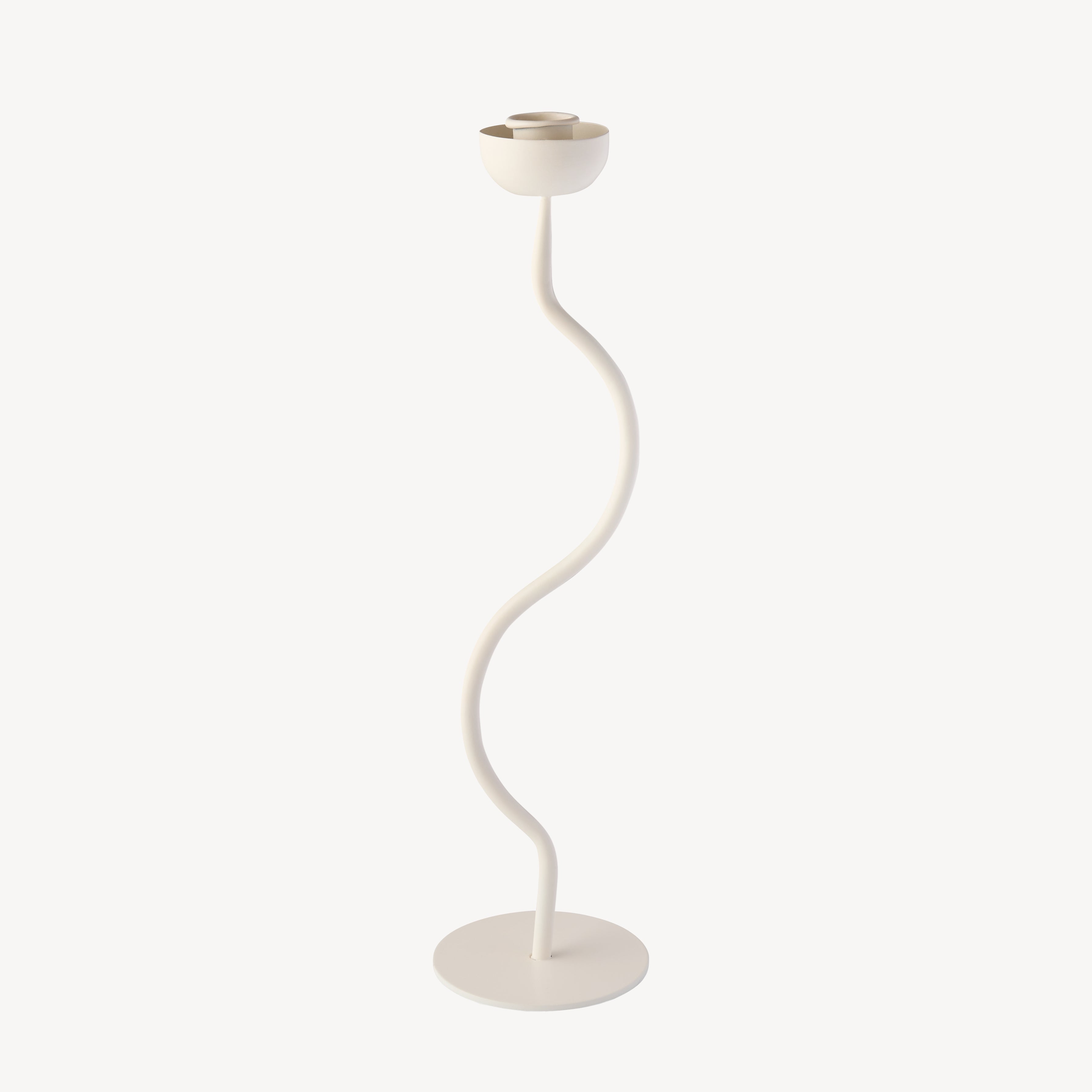 Tall Wiggle Candlestick - Off White