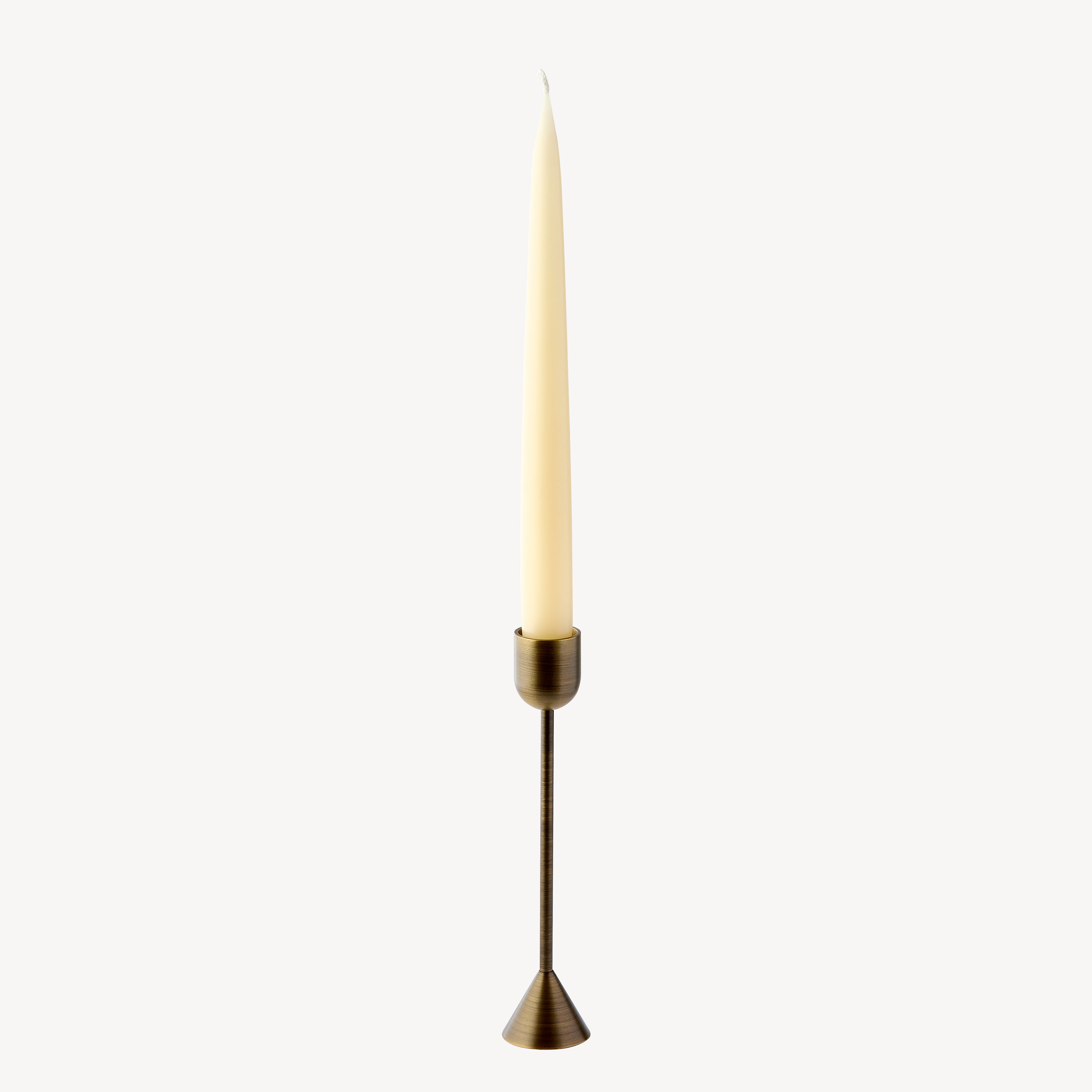 Small Reversible Totem Dinner Candlestick - Antique Brass