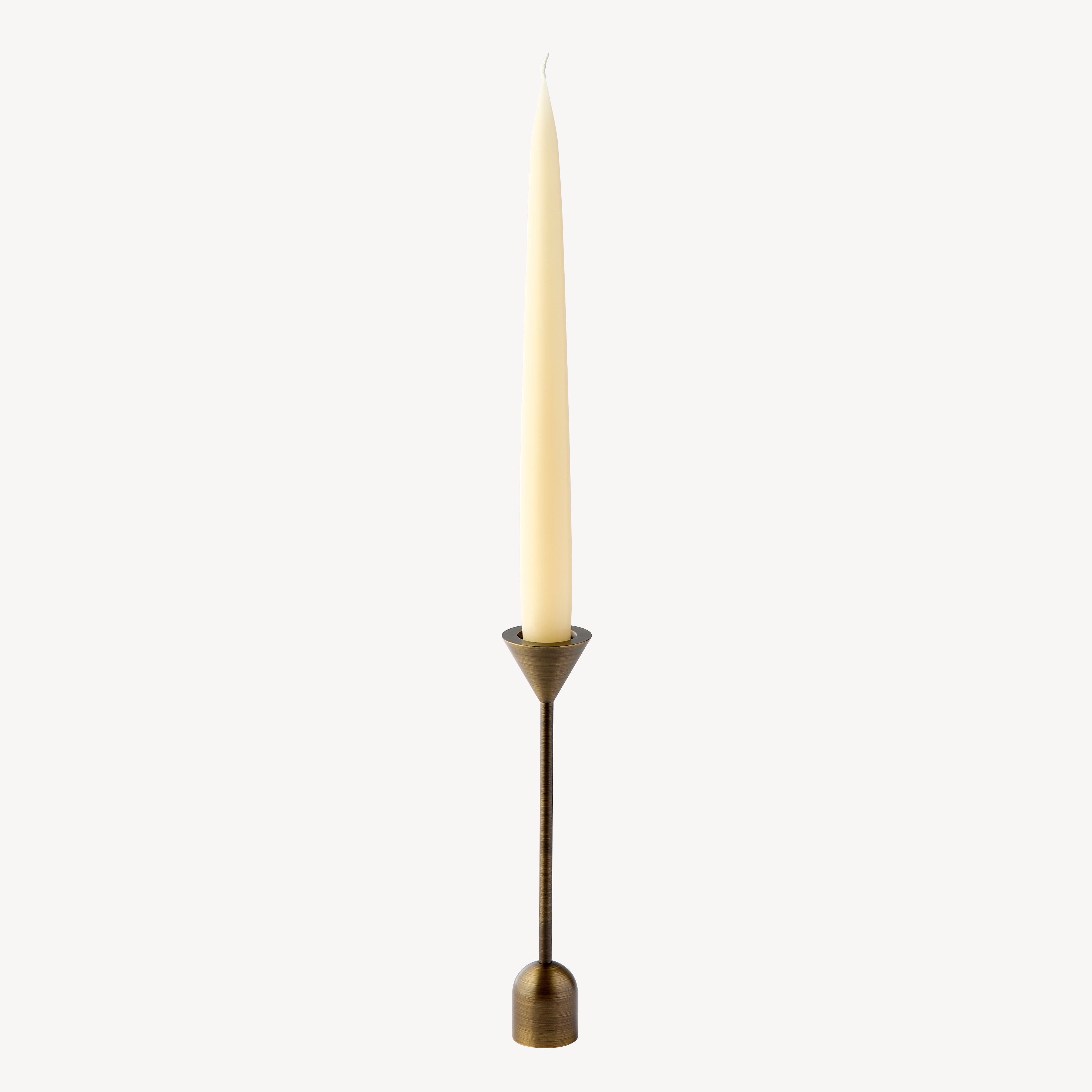 Small Reversible Totem Dinner Candlestick - Antique Brass