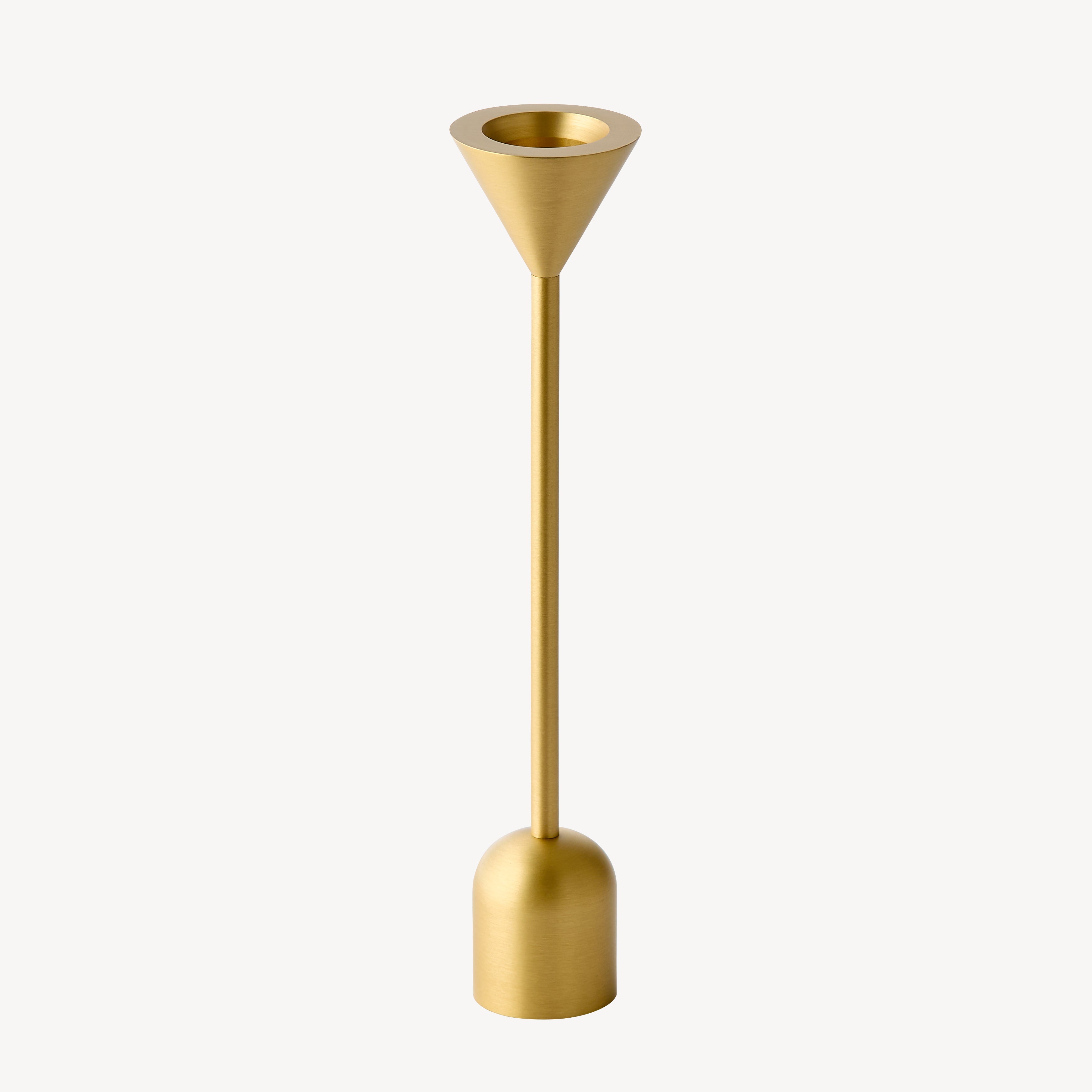 Small Reversible Totem Candlestick - Satin Brass