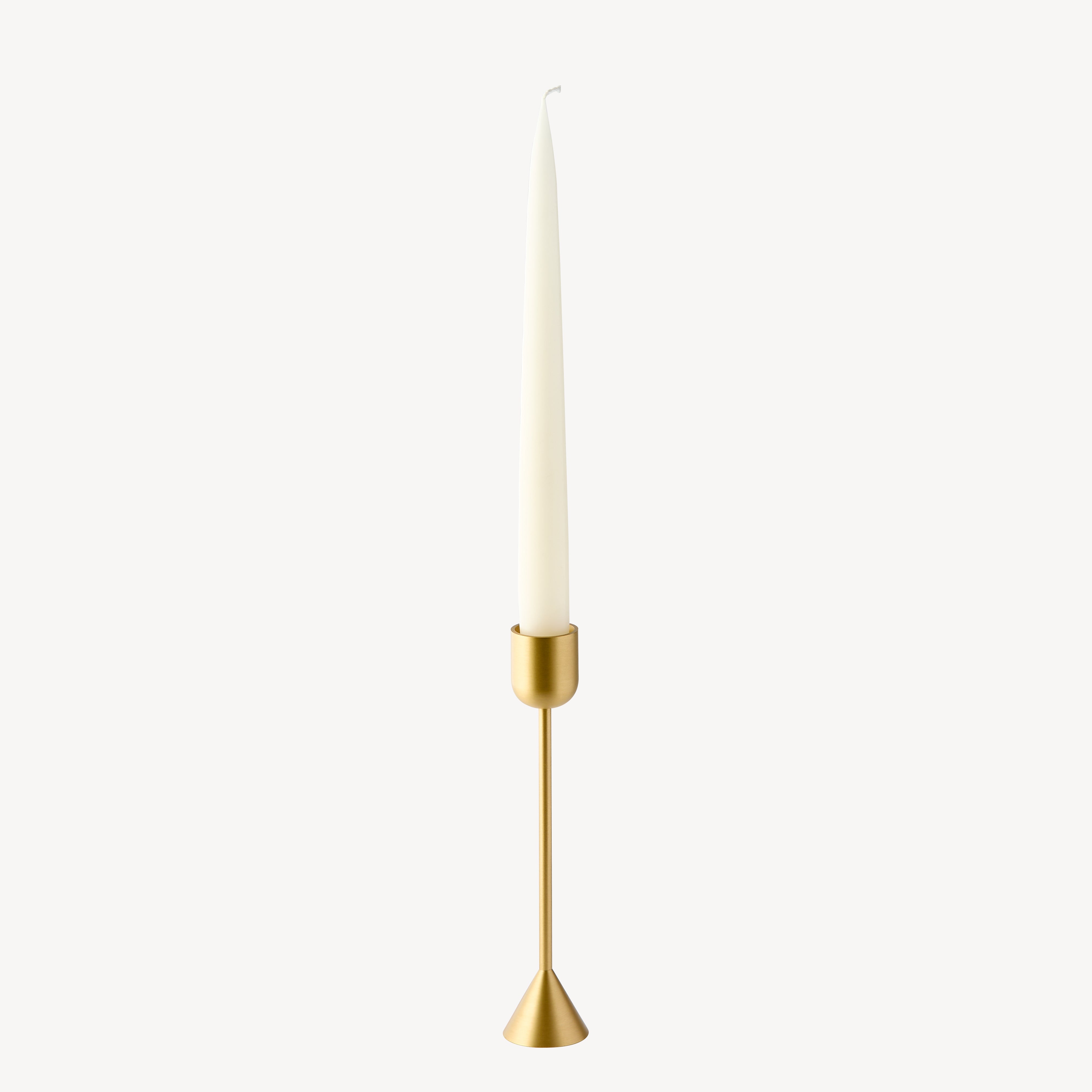Small Reversible Totem Candlestick - Satin Brass