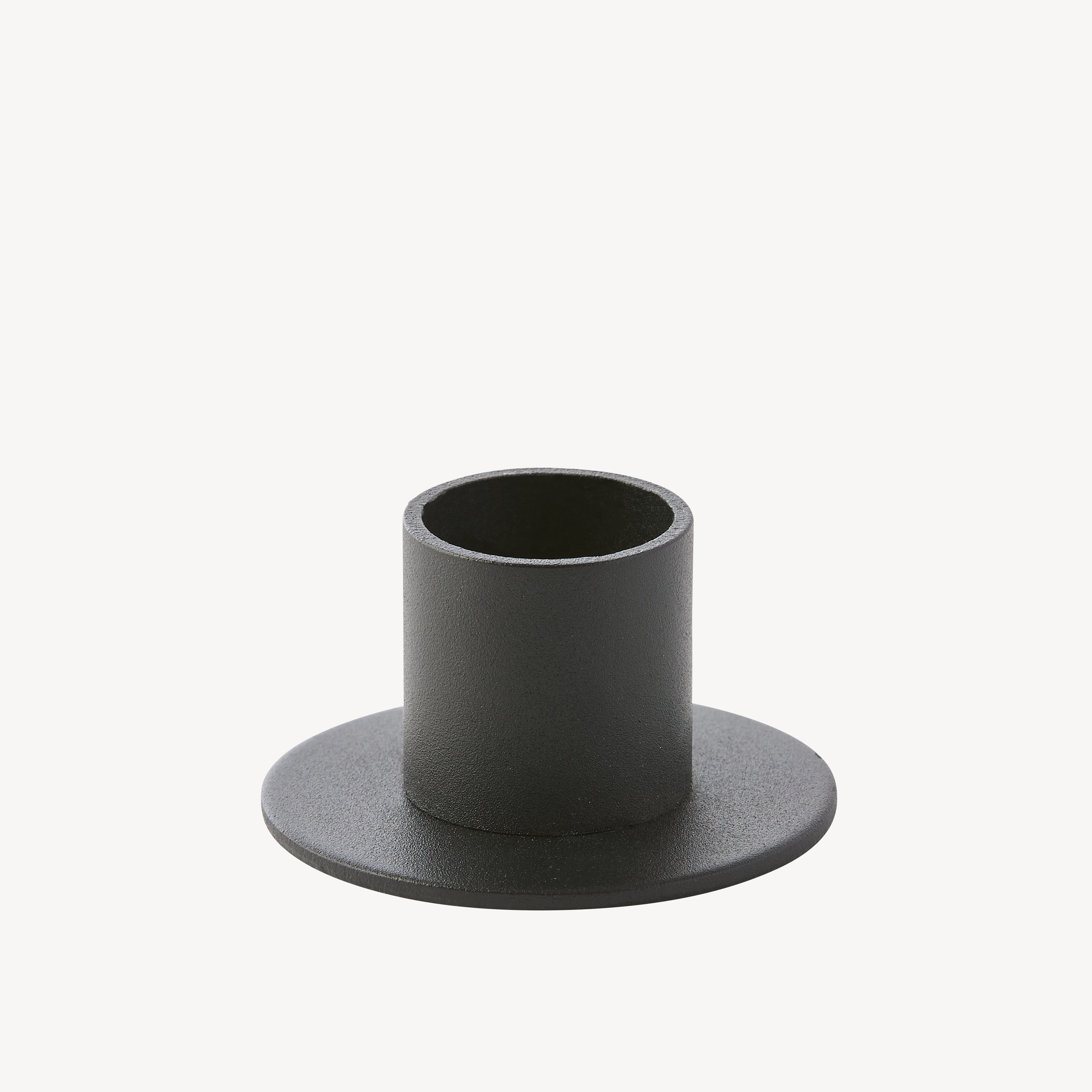 Round Dinner Candle Holder - Black