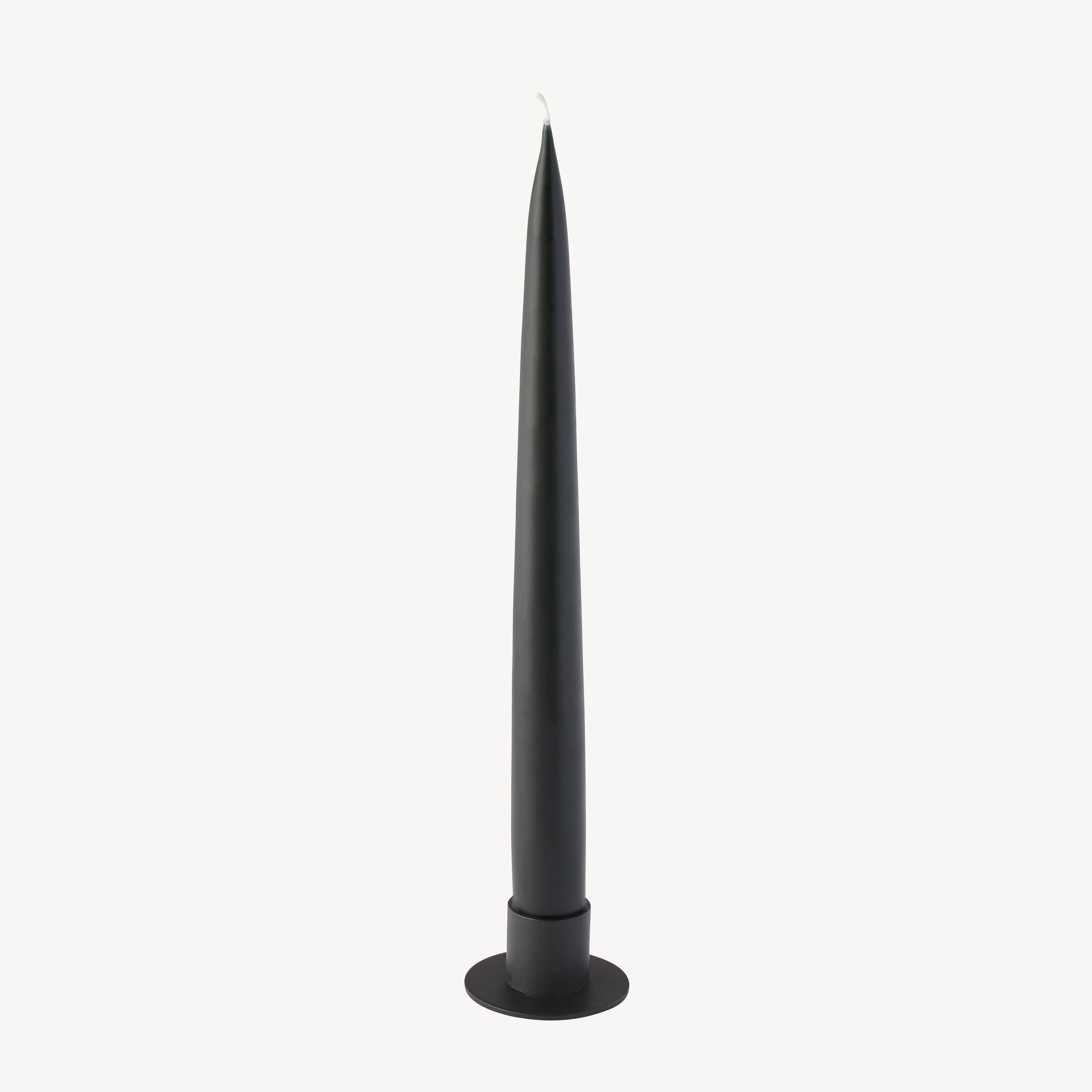Round Dinner Candle Holder - Black