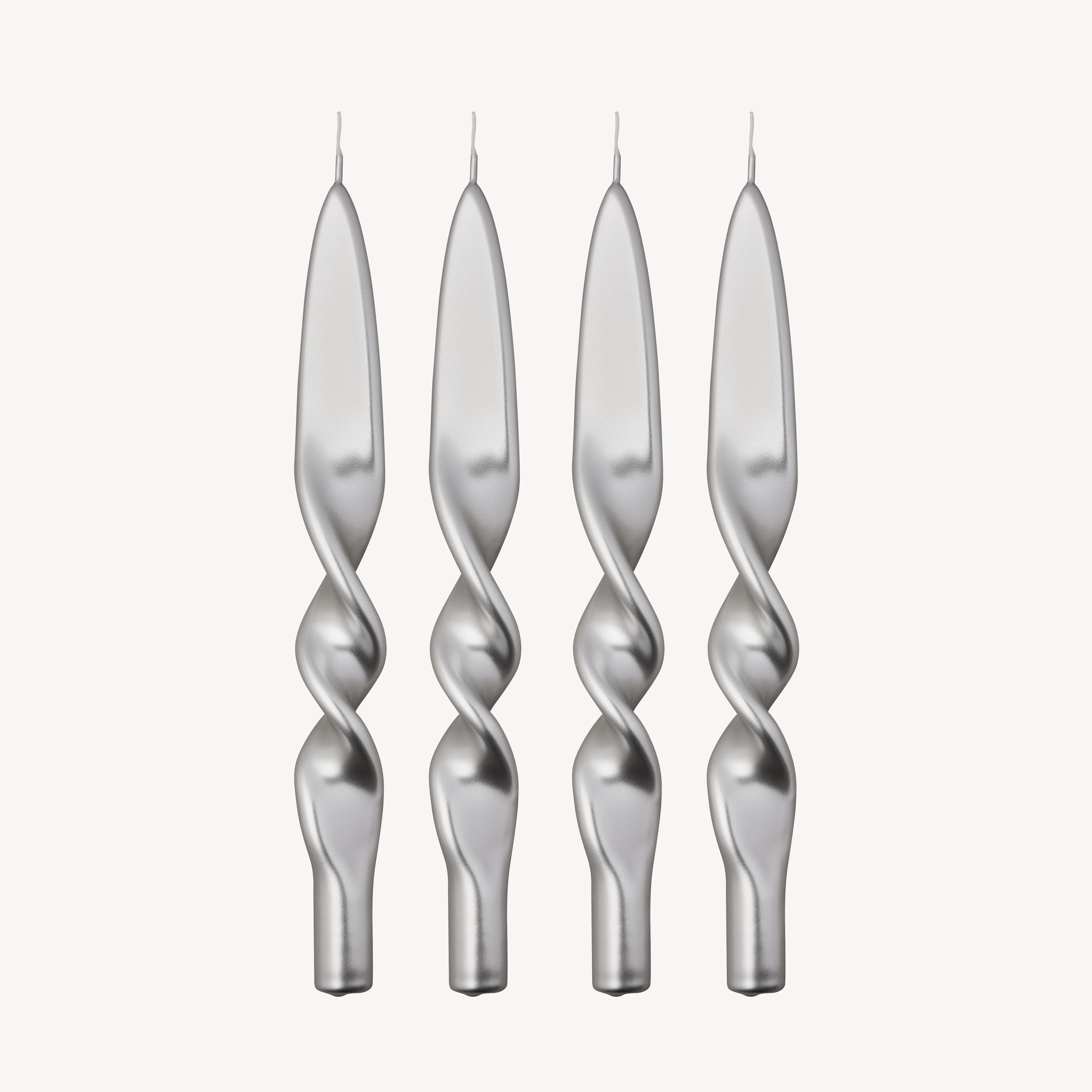 Swirl Candle - Metallic Silver