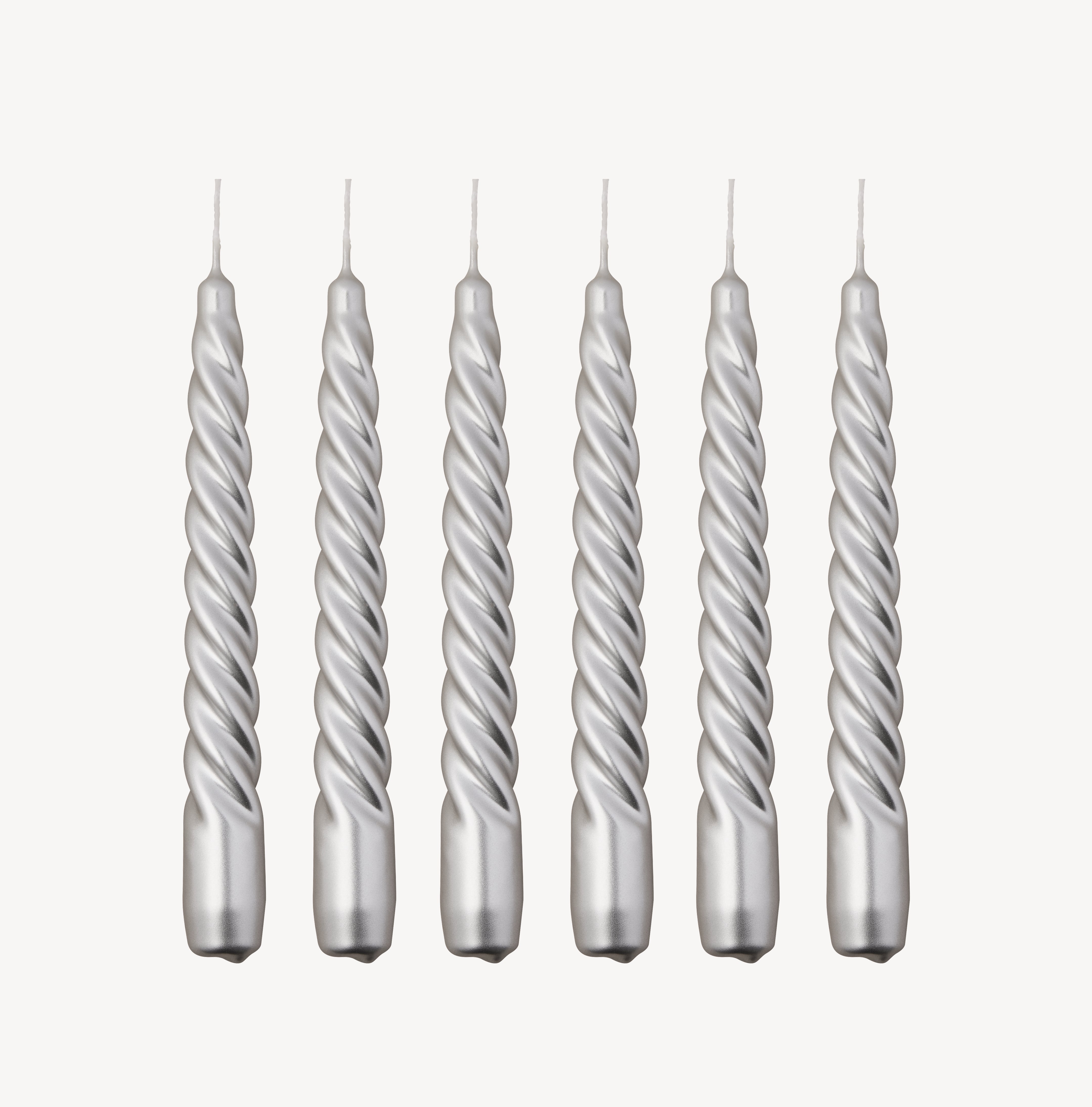 Twist Candle - Metallic Silver