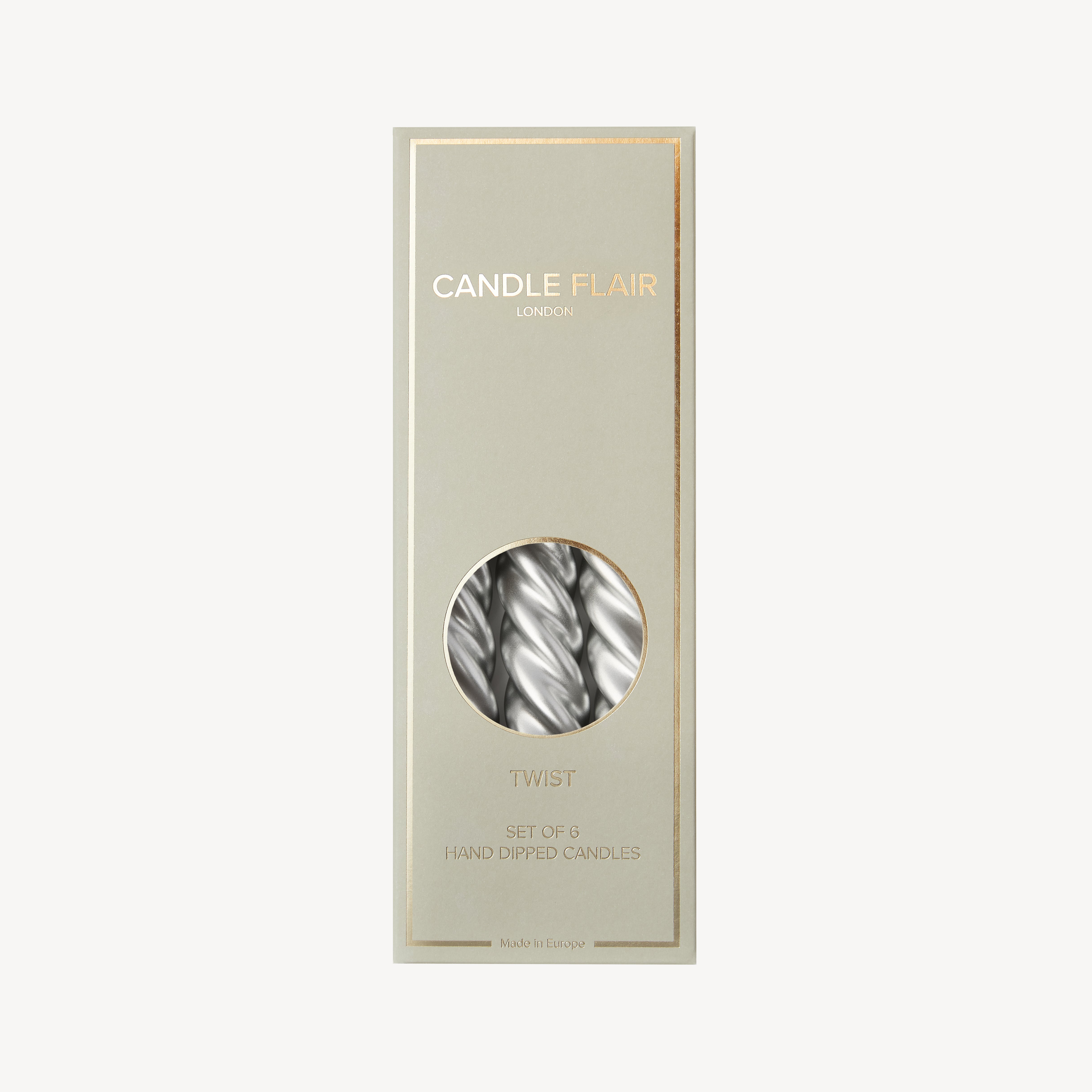 Twist Candle - Metallic Silver