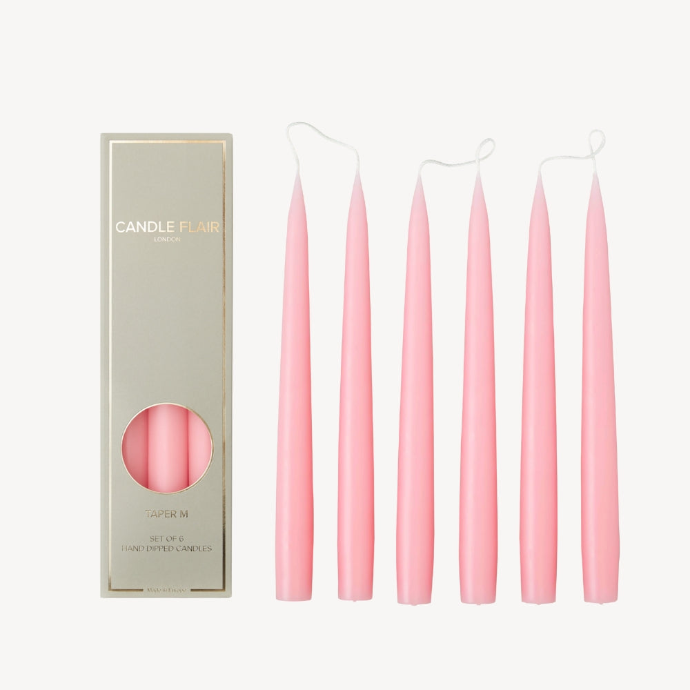 Box of 6 Candles - Taper 25 - Candy Pink