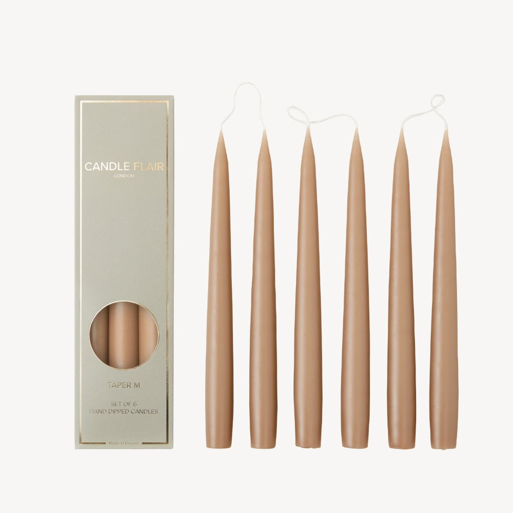 Box of 6 Candles - Taper 25 - Cappuccino