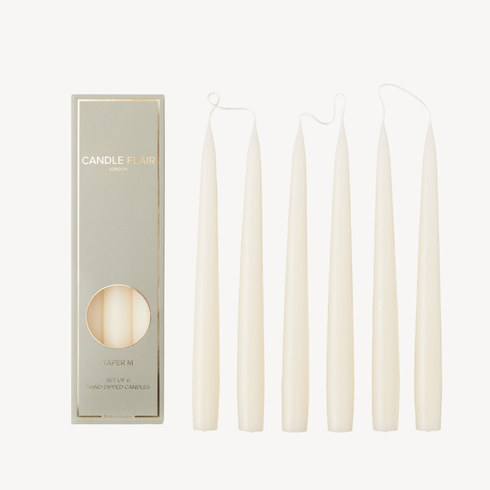 Box of 6 Candles - Taper 25 - Off White