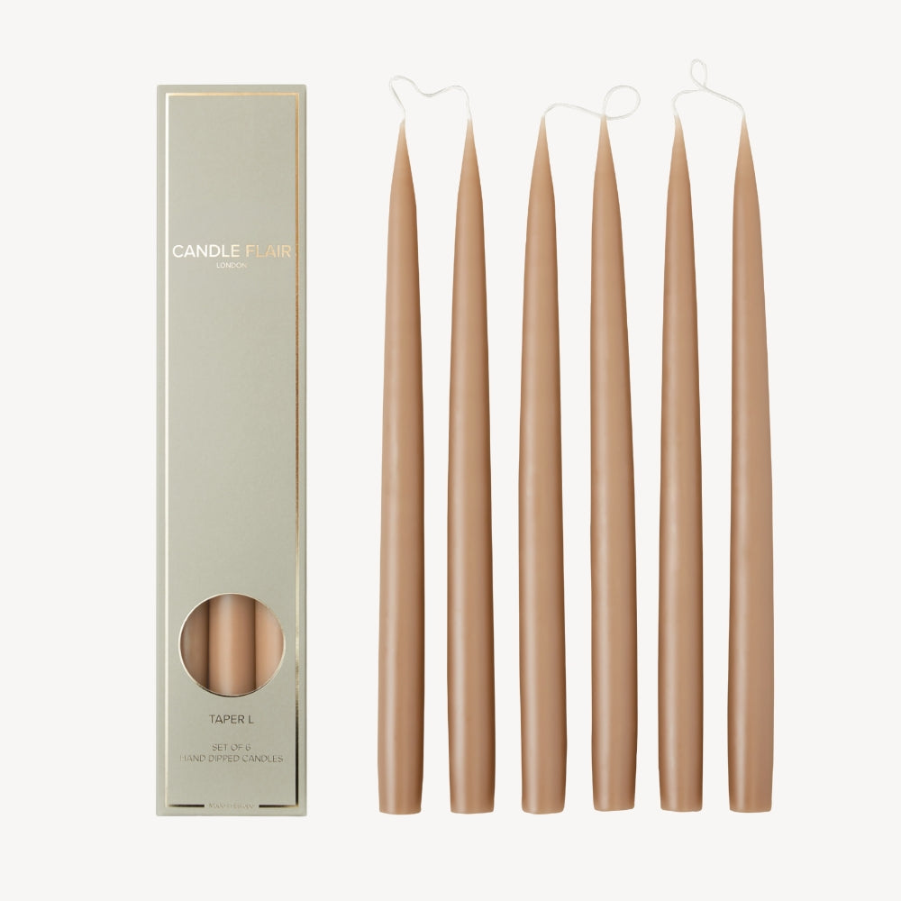 Box of 6 Candles - Taper 35 - Cappuccino