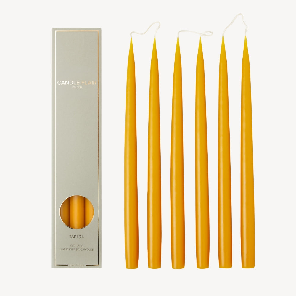 Box of 6 Candles - Taper 35 - Honey