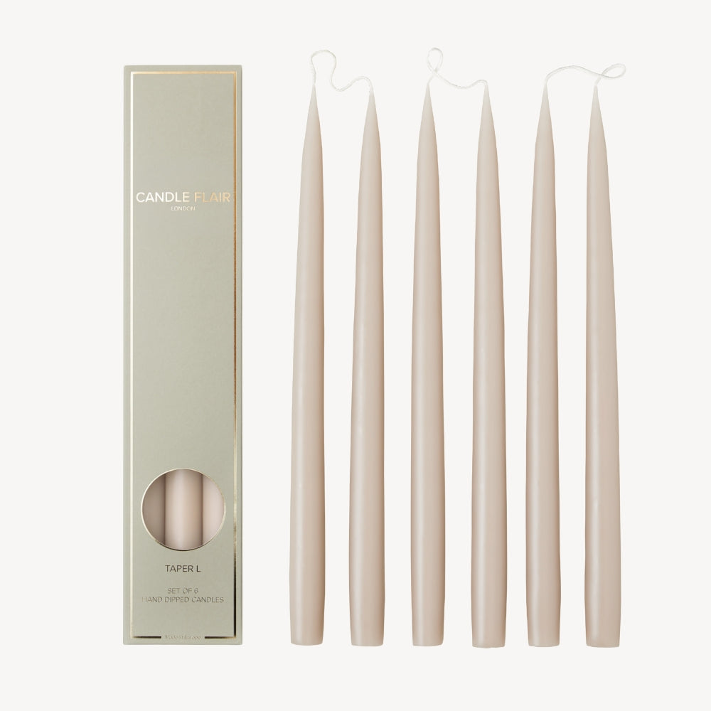 Box of 6 Candles - Taper 35 - Latte