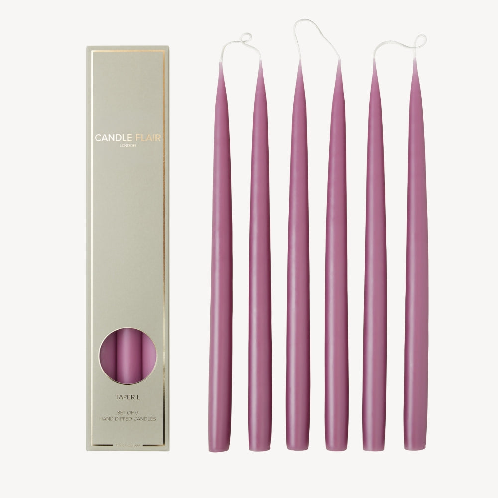 Box of 6 Candles - Taper 35 - Mauve