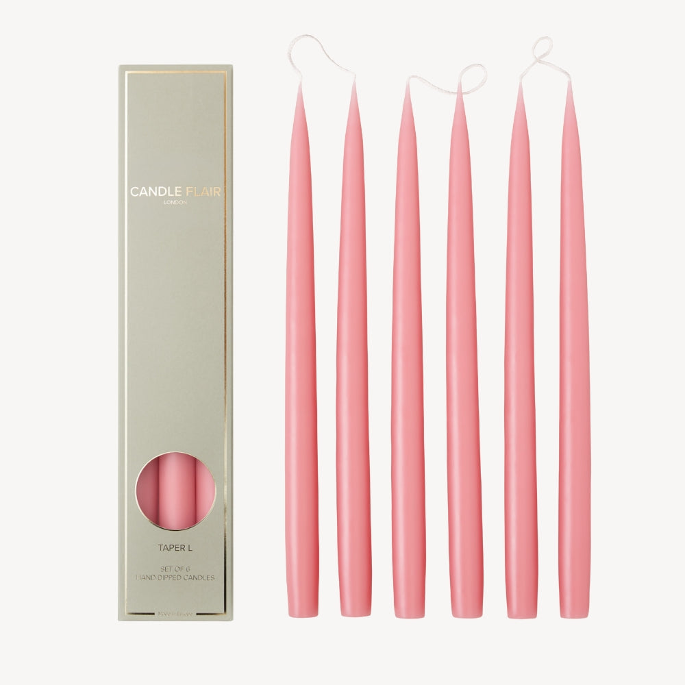 Box of 6 Candles - Taper 35 - Vintage Rose
