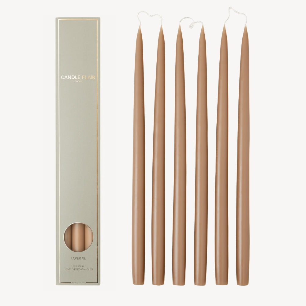 Box of 6 Candles - Taper 45 - Cappuccino