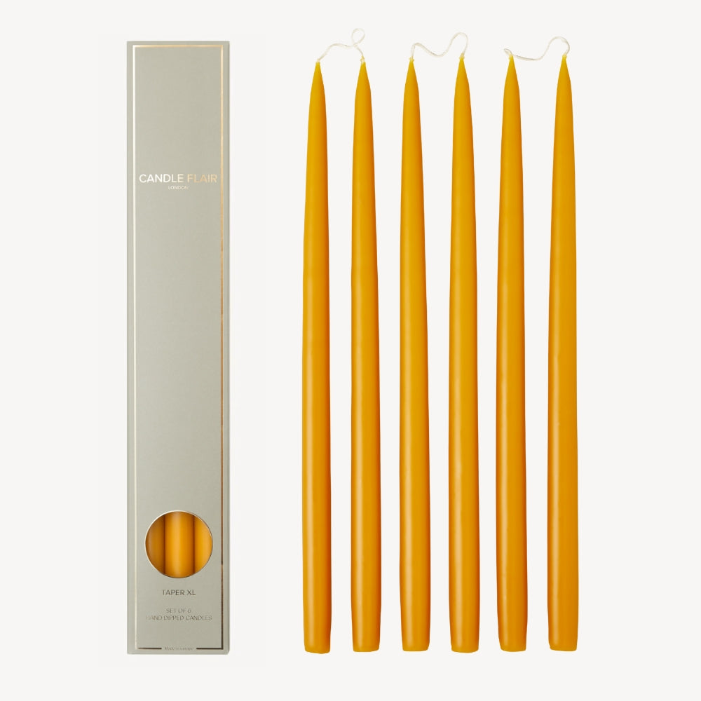 Box of 6 Candles - Taper 45 - Honey