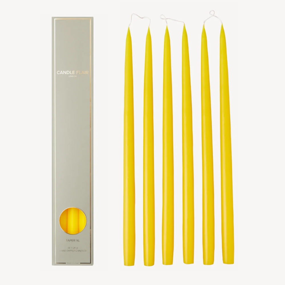Box of 6 Candles - Taper 45 - Lemon